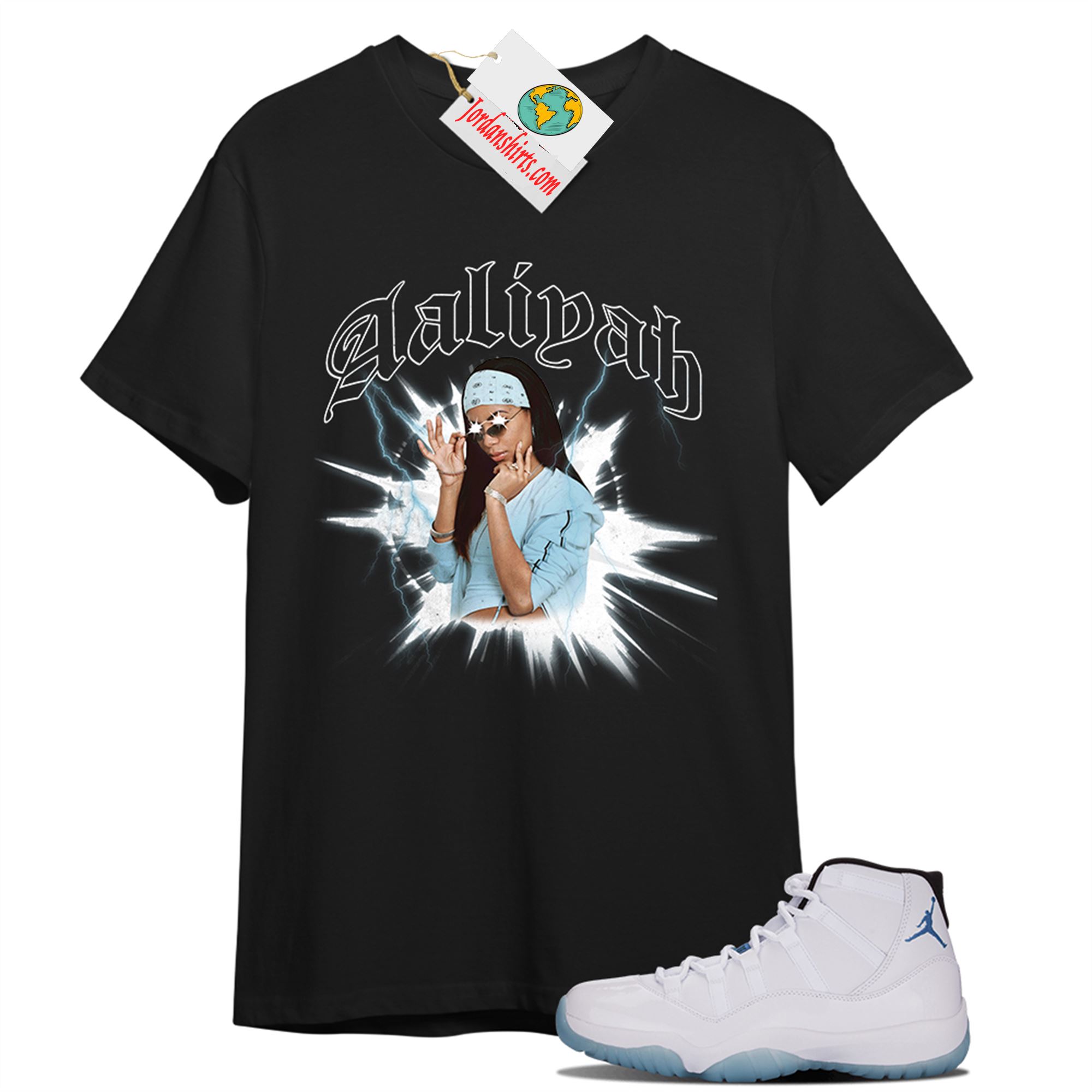 Jordan 11 Shirt, Legend Aaliyah Black T-shirt Air Jordan 11 Legend Blue 11s Size Up To 5xl