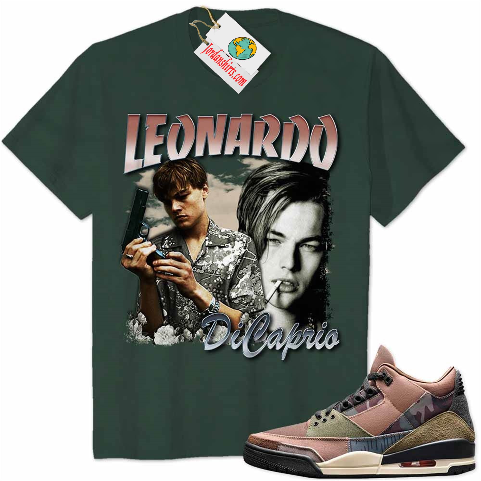 Jordan 3 Shirt, Leonardo Dicaprio Vintage 90s Forest Air Jordan 3 Patchwork 3s Full Size Up To 5xl