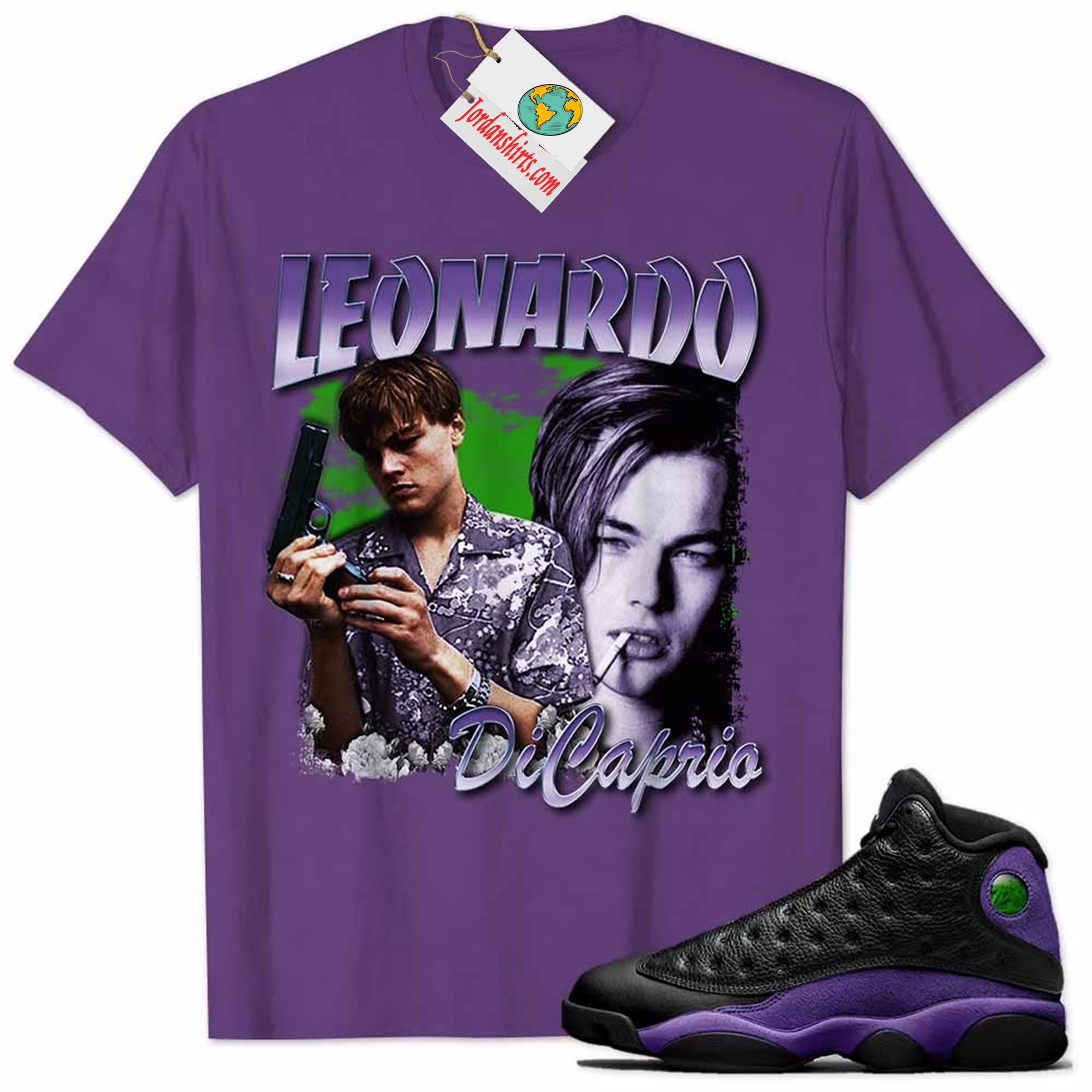 Jordan 13 Shirt, Leonardo Dicaprio Vintage 90s Purple Air Jordan 13 Court Purple 13s Size Up To 5xl