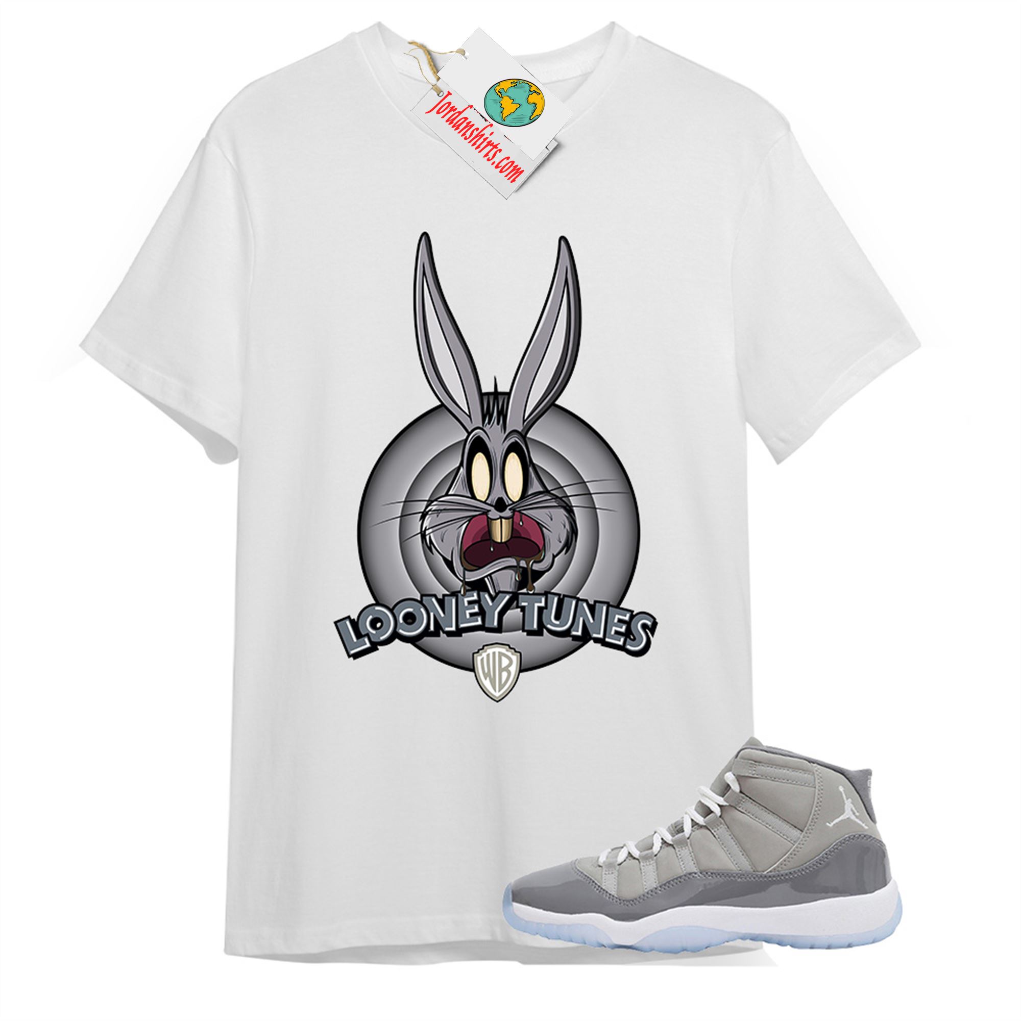 Jordan 11 Shirt, Looney Tunes Bugs Bunny White T-shirt Air Jordan 11 Cool Grey 11s Size Up To 5xl