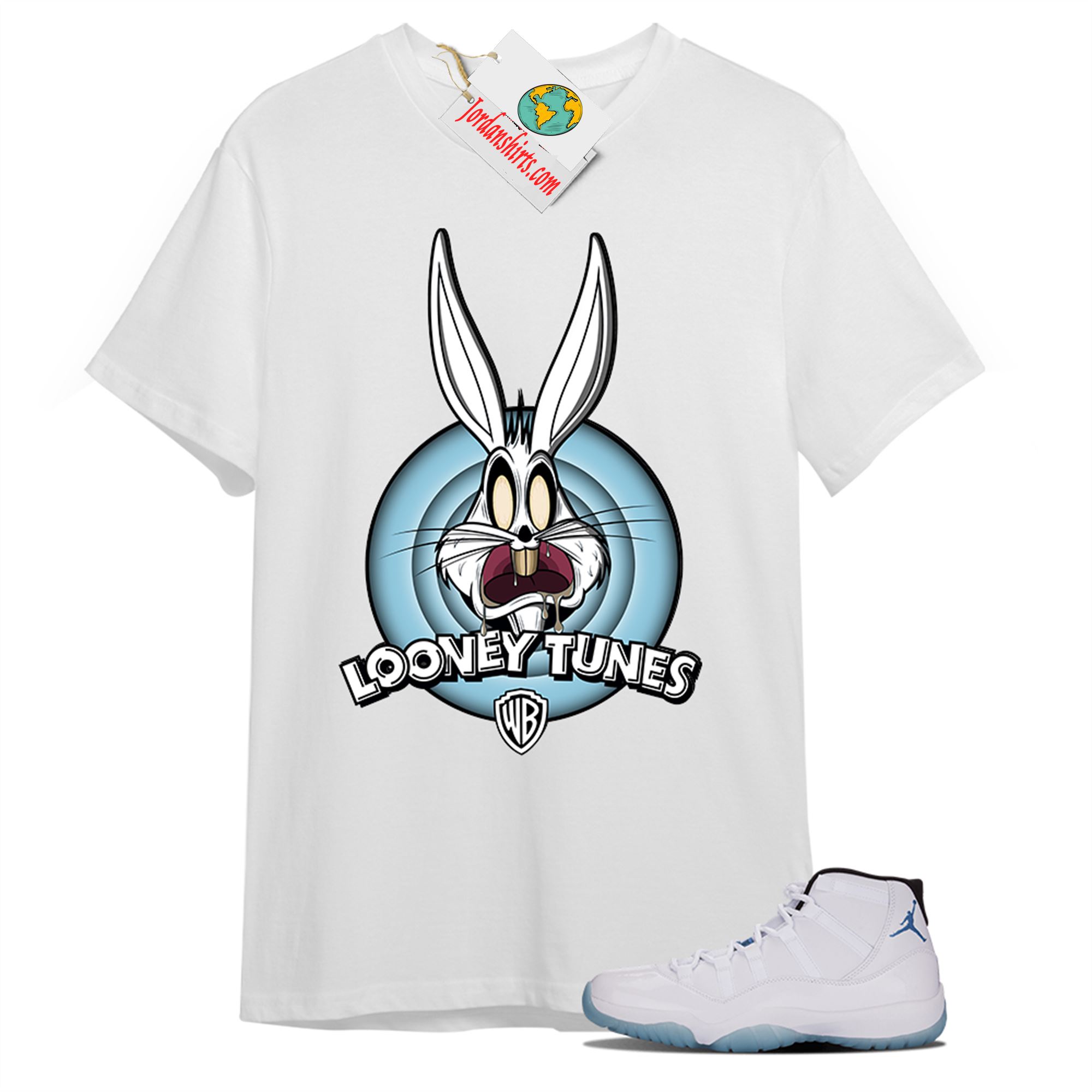 Jordan 11 Shirt, Looney Tunes Bugs Bunny White T-shirt Air Jordan 11 Legend Blue 11s Size Up To 5xl