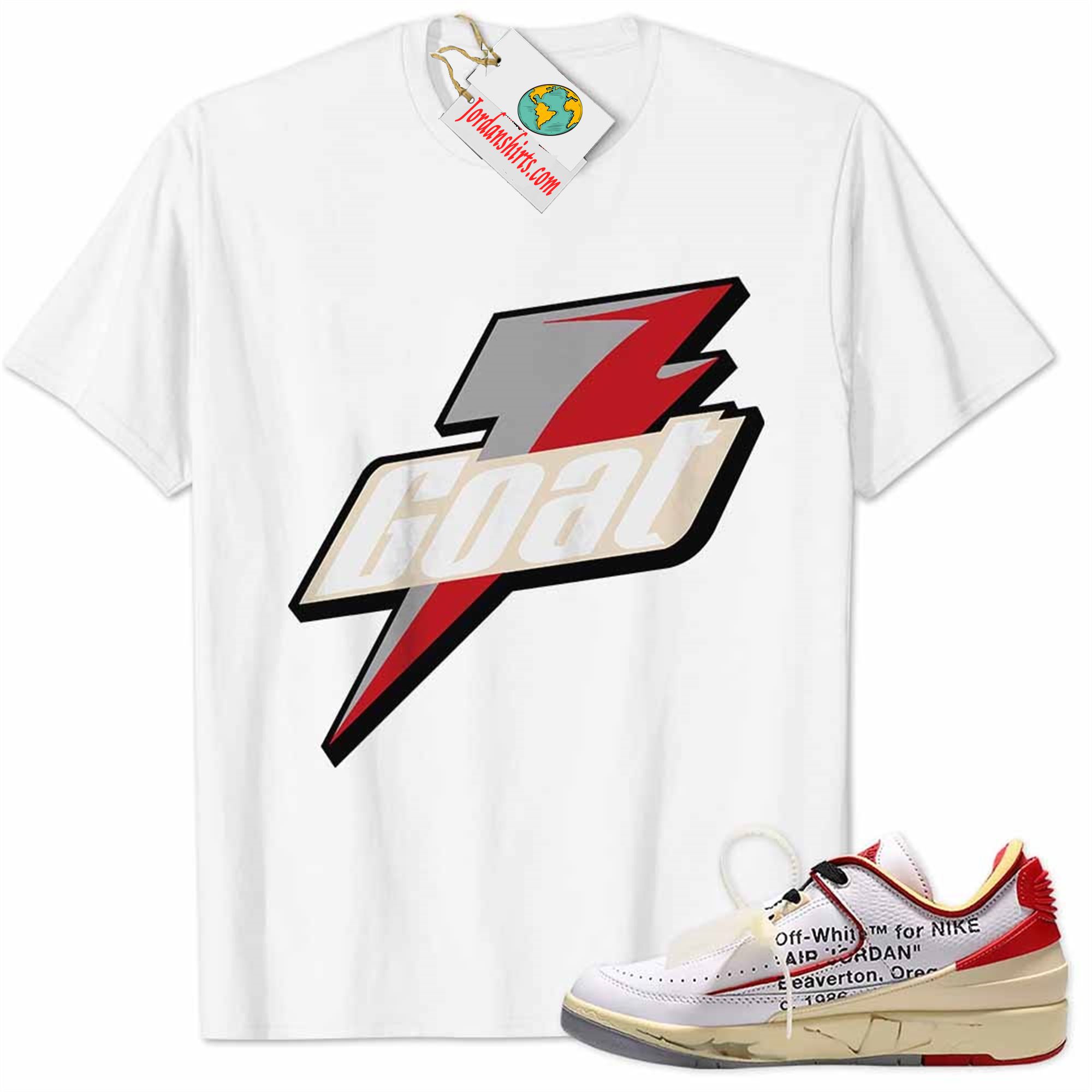 Jordan 2 Shirt, Low White Red Off-white 2s Shirt Goat Greatest Of All Time White Size Up To 5xl