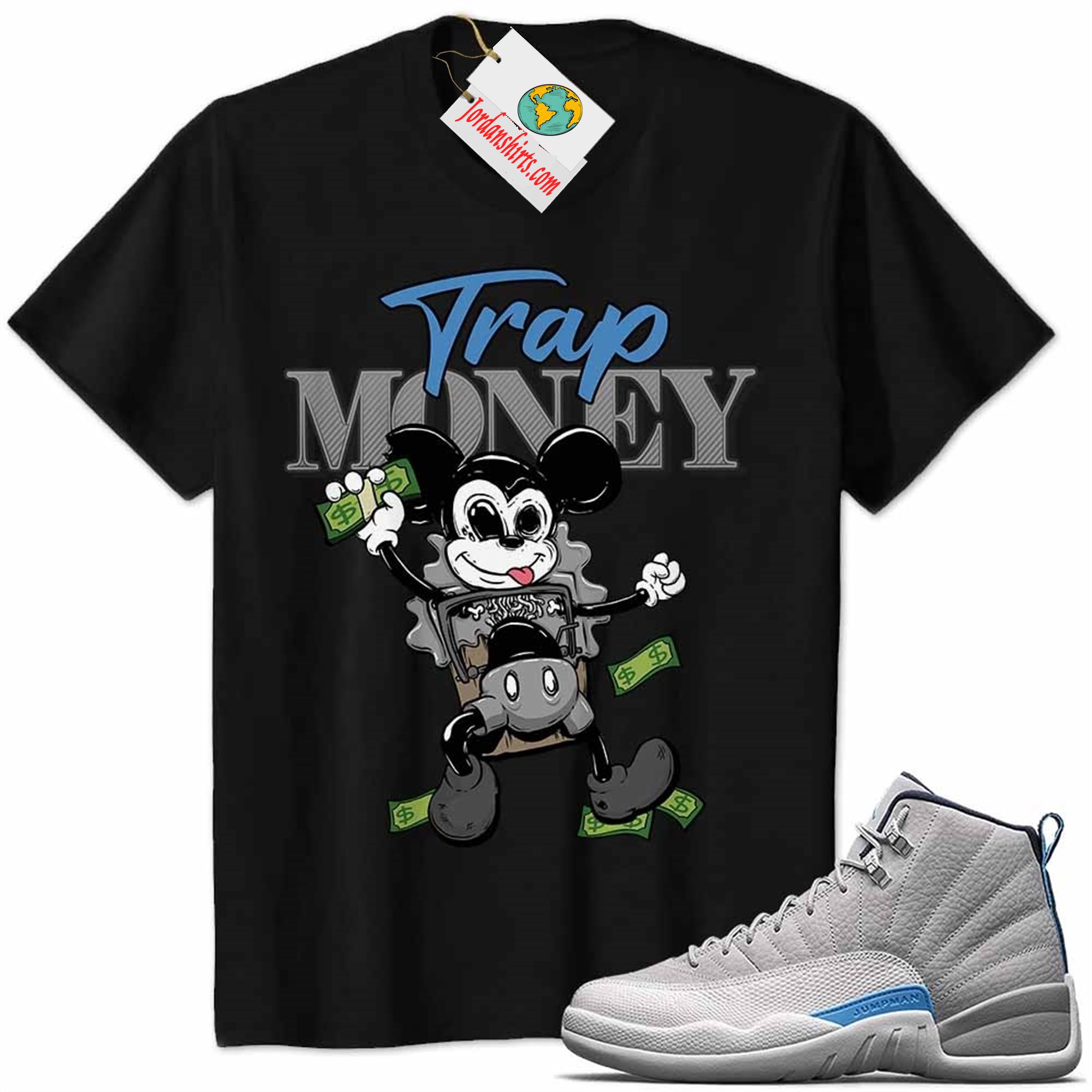 Jordan 12 Shirt, Mickey Horror Trap Money Black Air Jordan 12 Wolf Grey 12s Full Size Up To 5xl