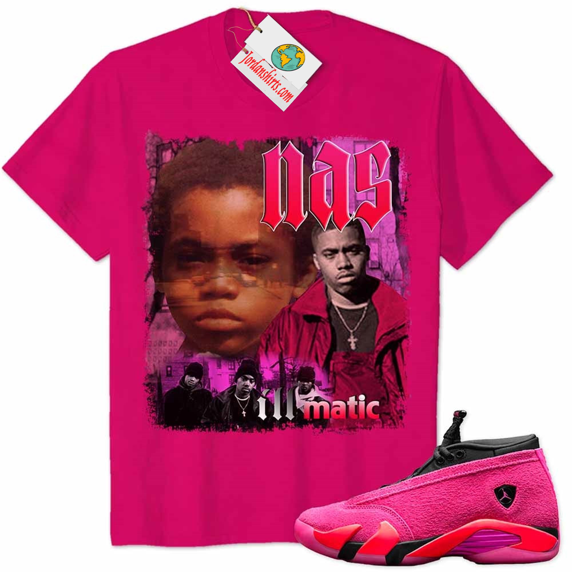 Jordan 14 Shirt, Nas Illmatic Heliconia Air Jordan 14 Wmns Shocking Pink 14s Size Up To 5xl