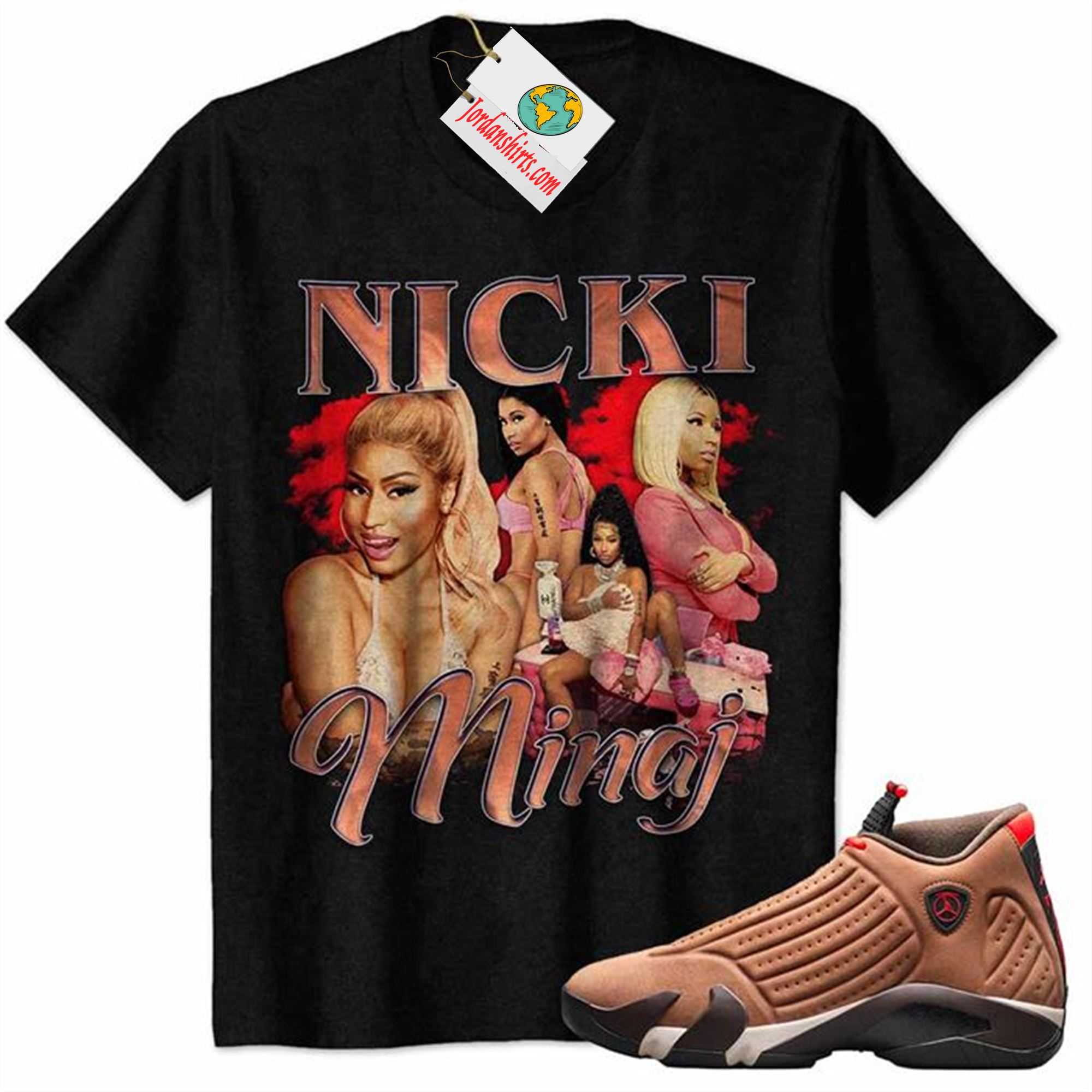 Jordan 14 Shirt, Nicki Minaj Graphic Black Air Jordan 14 Winterized 14s Full Size Up To 5xl