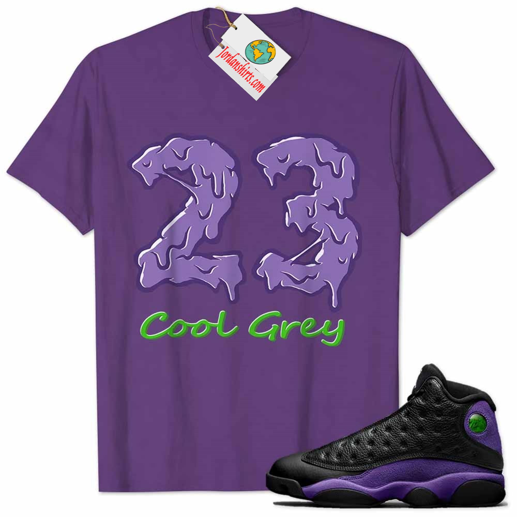 Jordan 13 Shirt, Number 23 Jordan Dripping Purple Air Jordan 13 Court Purple 13s Plus Size Up To 5xl