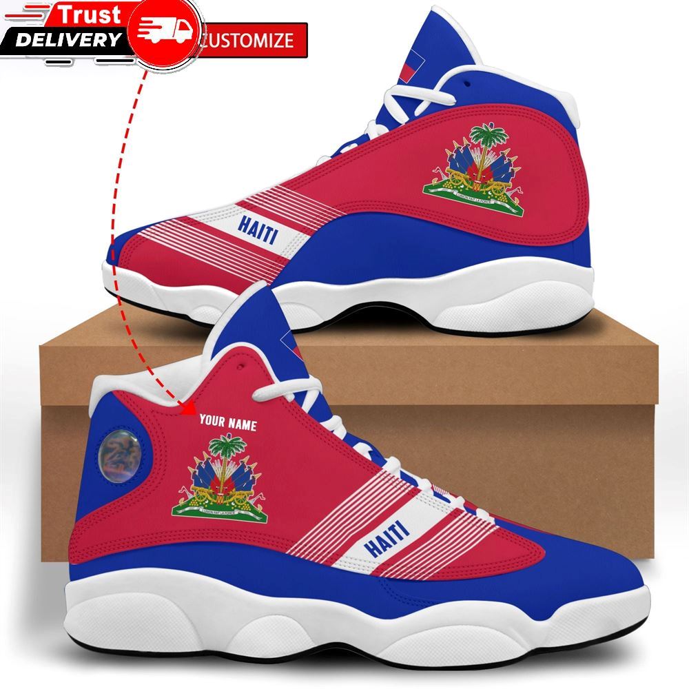Jordan 13 Shoes, Haiti Coat Of Arms 3d High Top Sneakers Shoes