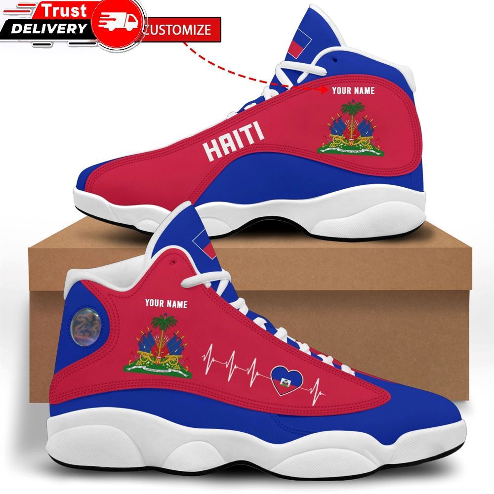 Jordan 13 Sneaker, Haiti Flag 3d Printed High Top Sneakers Shoes