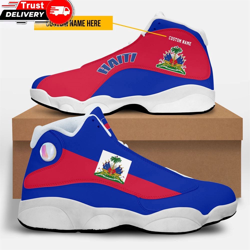 Jd 13 Sneaker, Haiti Flag High Top Sneakers Shoes