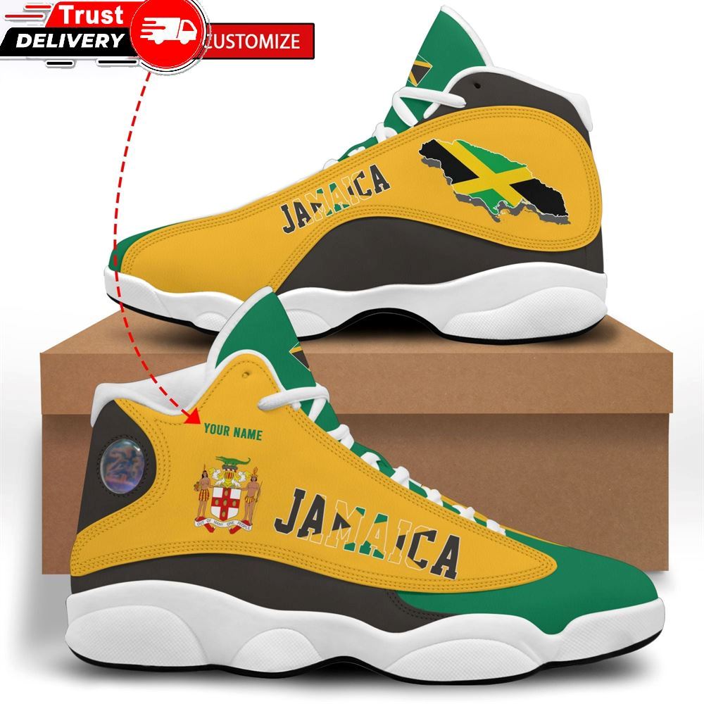 Jordan 13 Shoes, Jamaica 3d High Top Sneakers Shoes