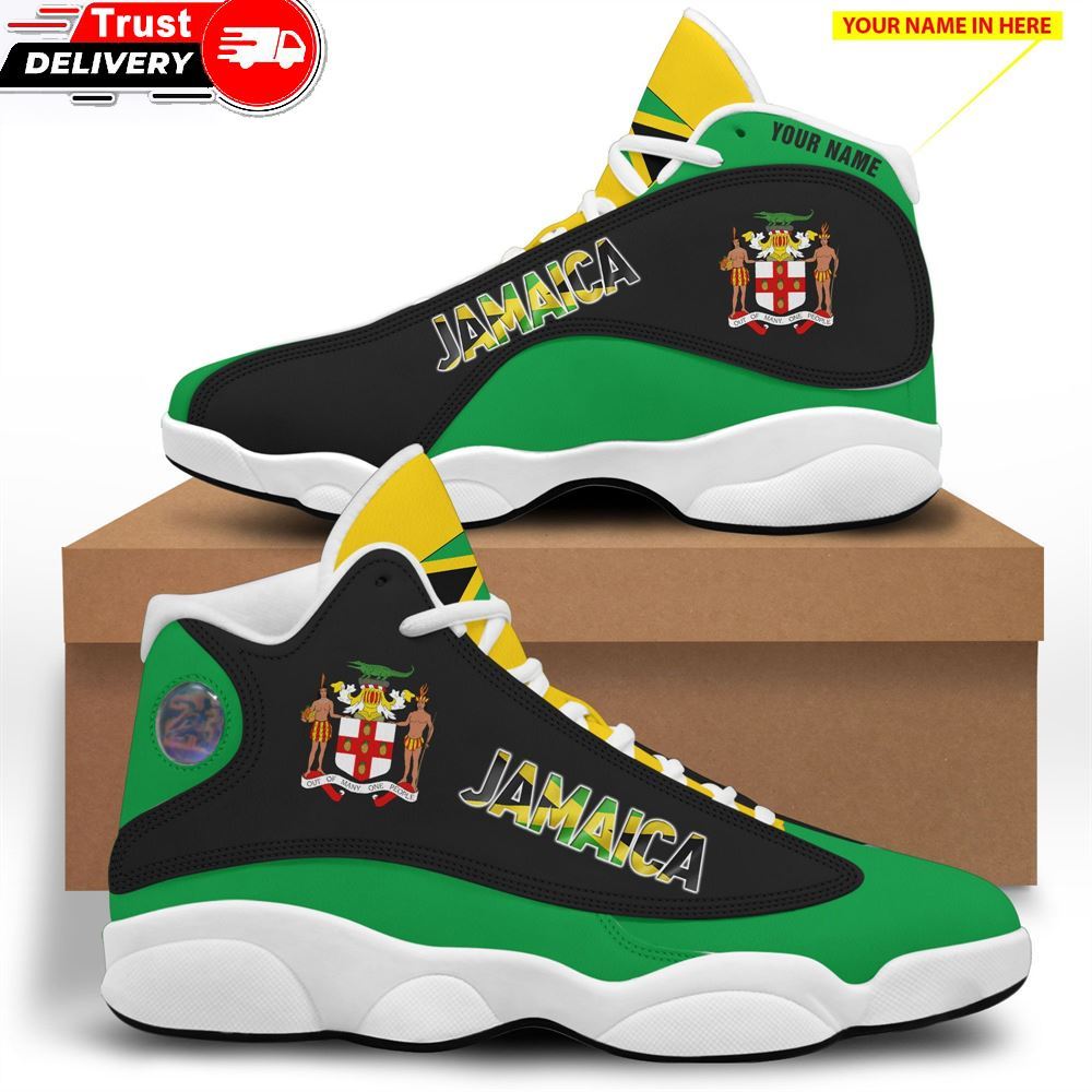 Jd 13 Sneaker, Jamaica Flag High Top Sneakers Shoes