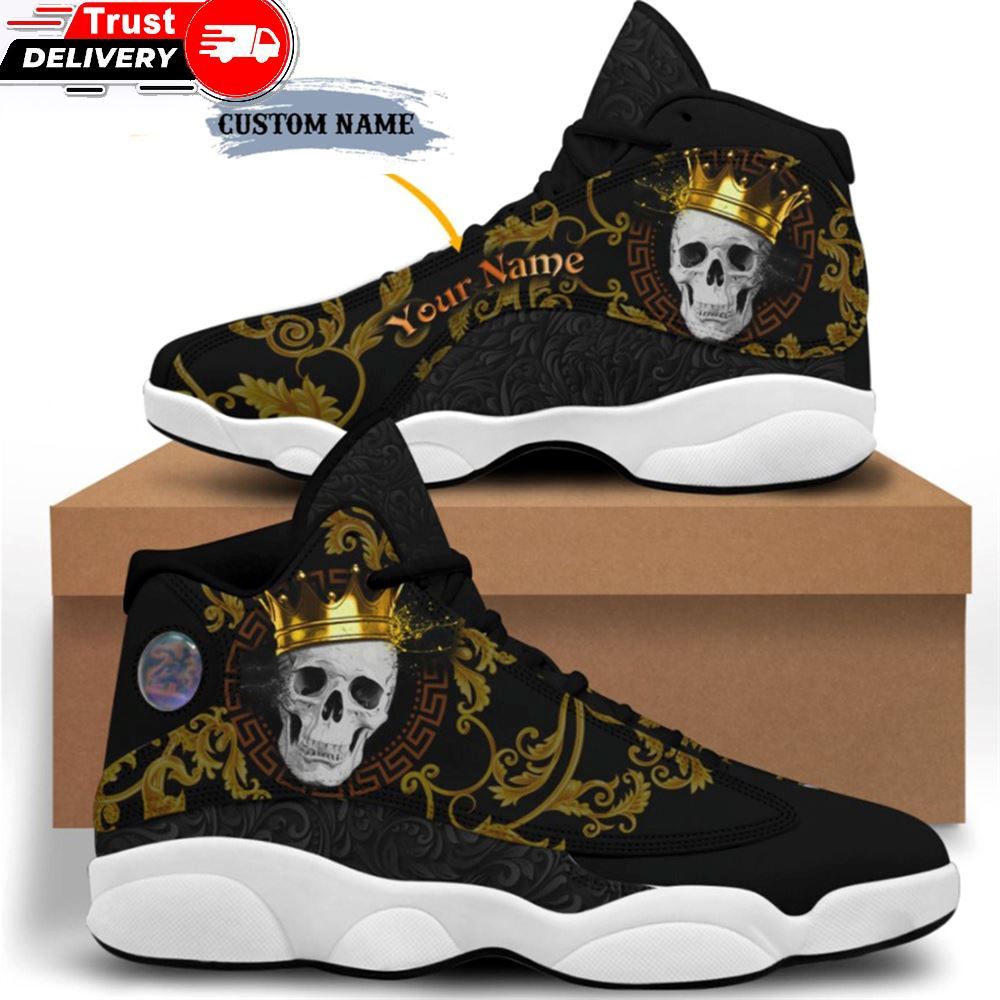 Jordan 13 Sneaker, Personalized Name King Skull 13 Sneakers Xiii Shoes