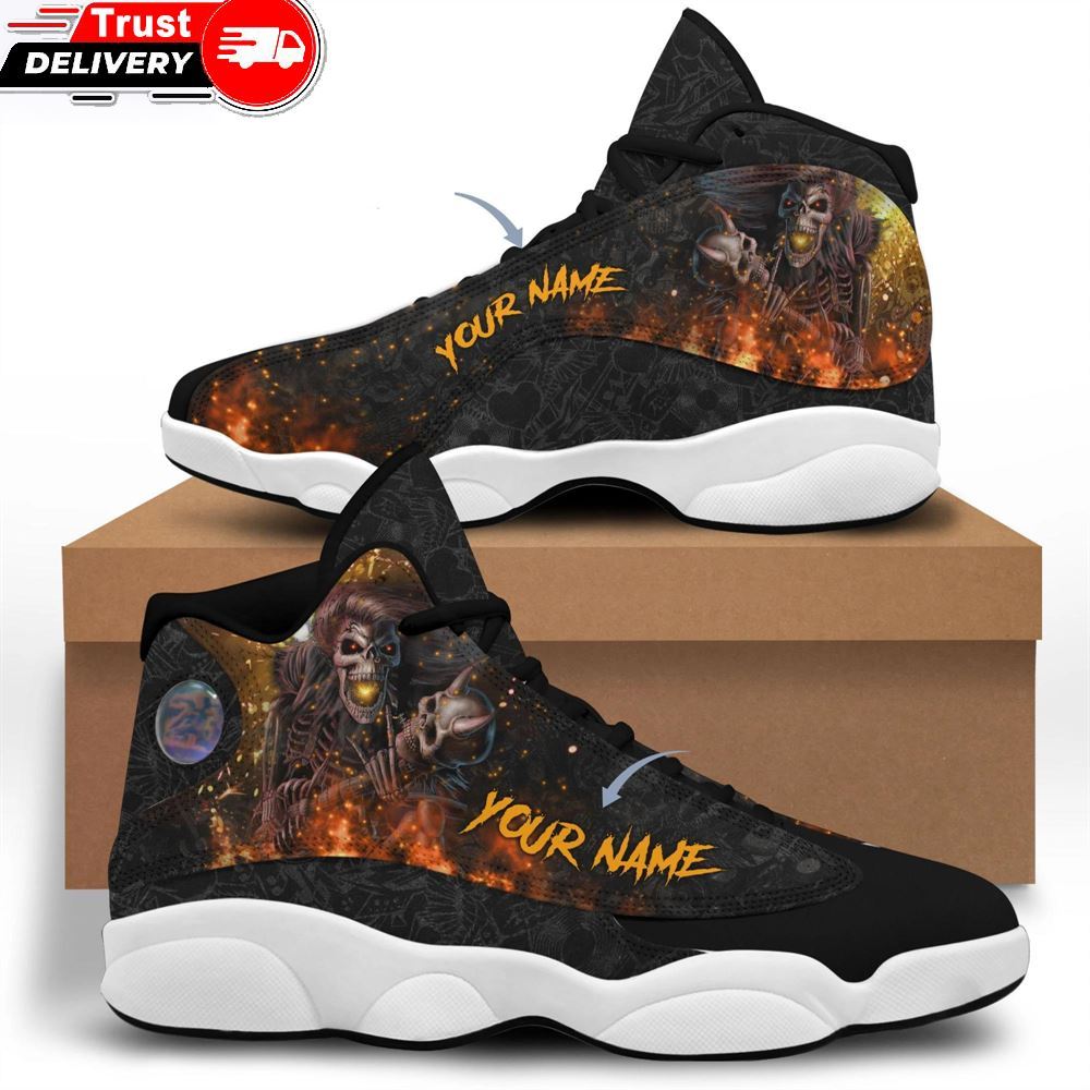 Jd 13 Sneaker, Personalized Name Rock Skull 13 Sneakers Xiii Shoes