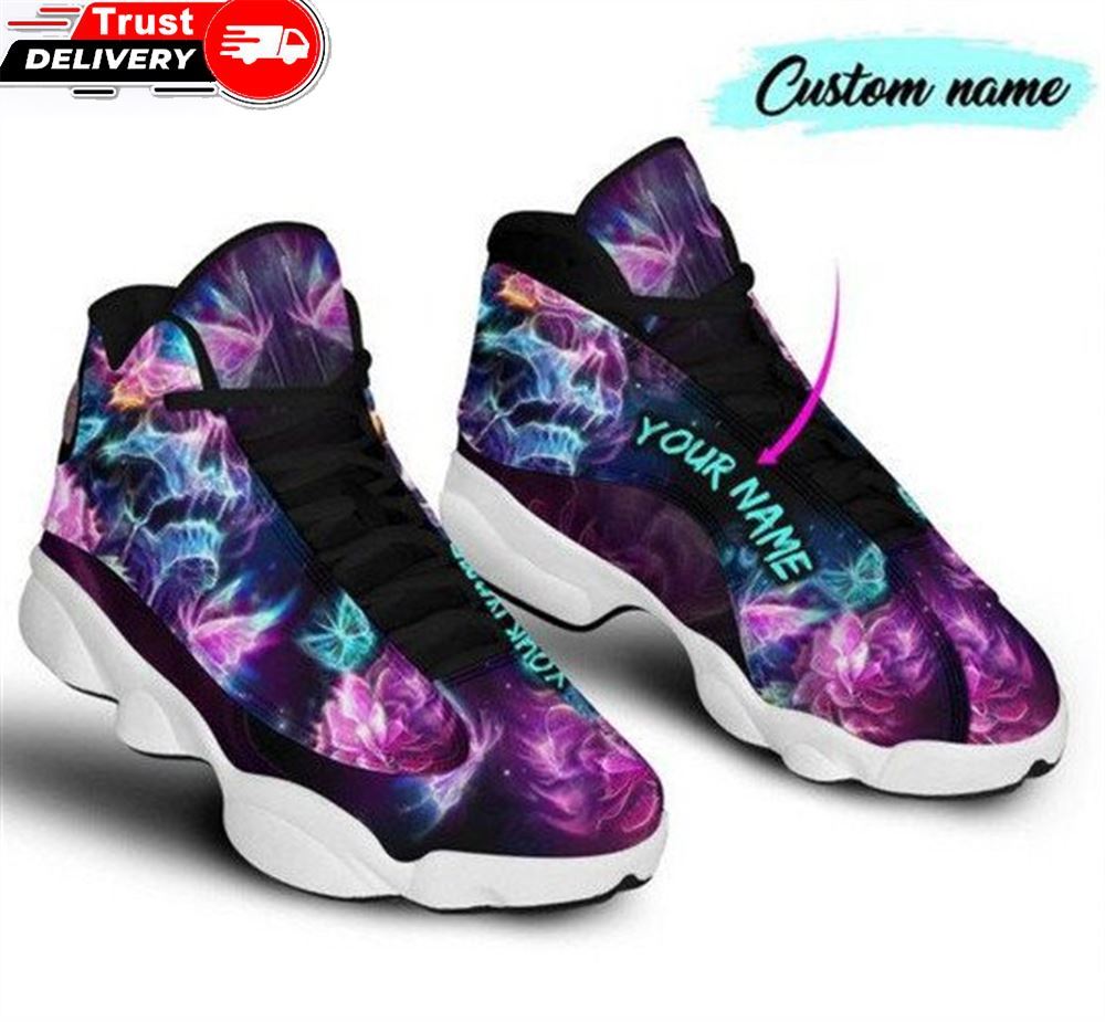 Jd 13 Sneaker, Personalized Skull Air Jd13 Sneakers Shoes Custom Your Name Shoes Custom Shoes Athletic Run Ca