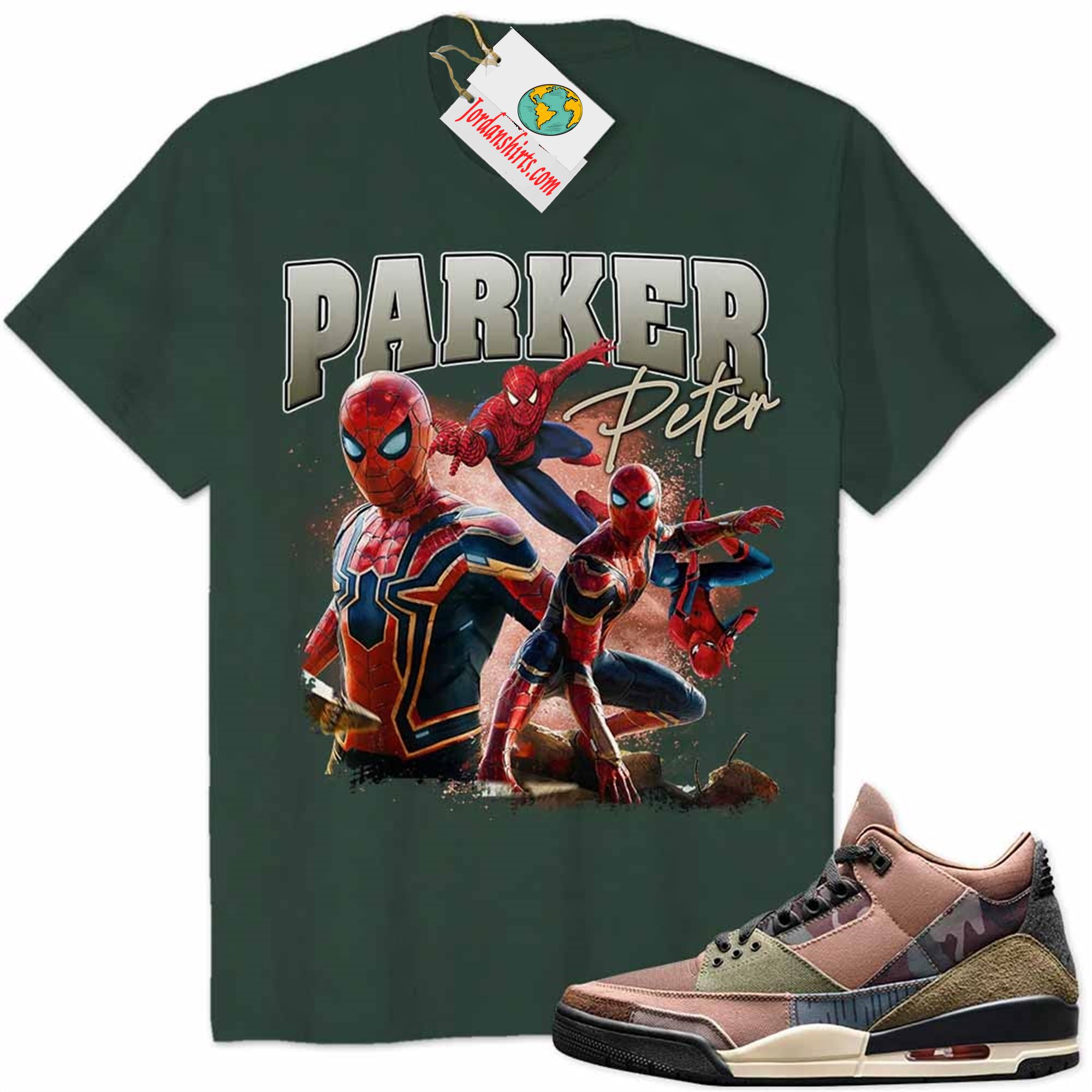 Jordan 3 Shirt, Peter Parker Tom Holland Spider-man No Way Home From Marvel Forest Air Jordan 3 Patchwork 3s Full Size Up To 5xl