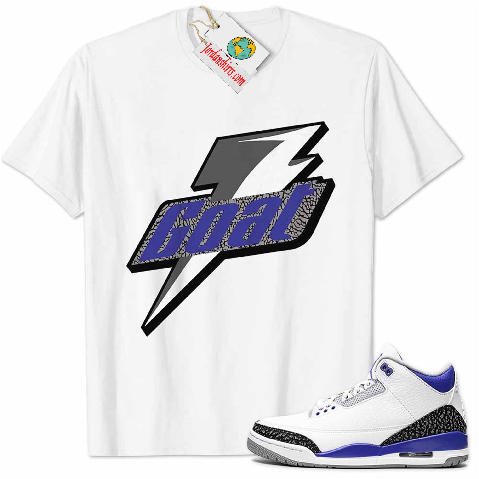 Jordan 3 Shirt, Racer Blue 3s Shirt Goat Greatest Of All Time White Size Up To 5xl