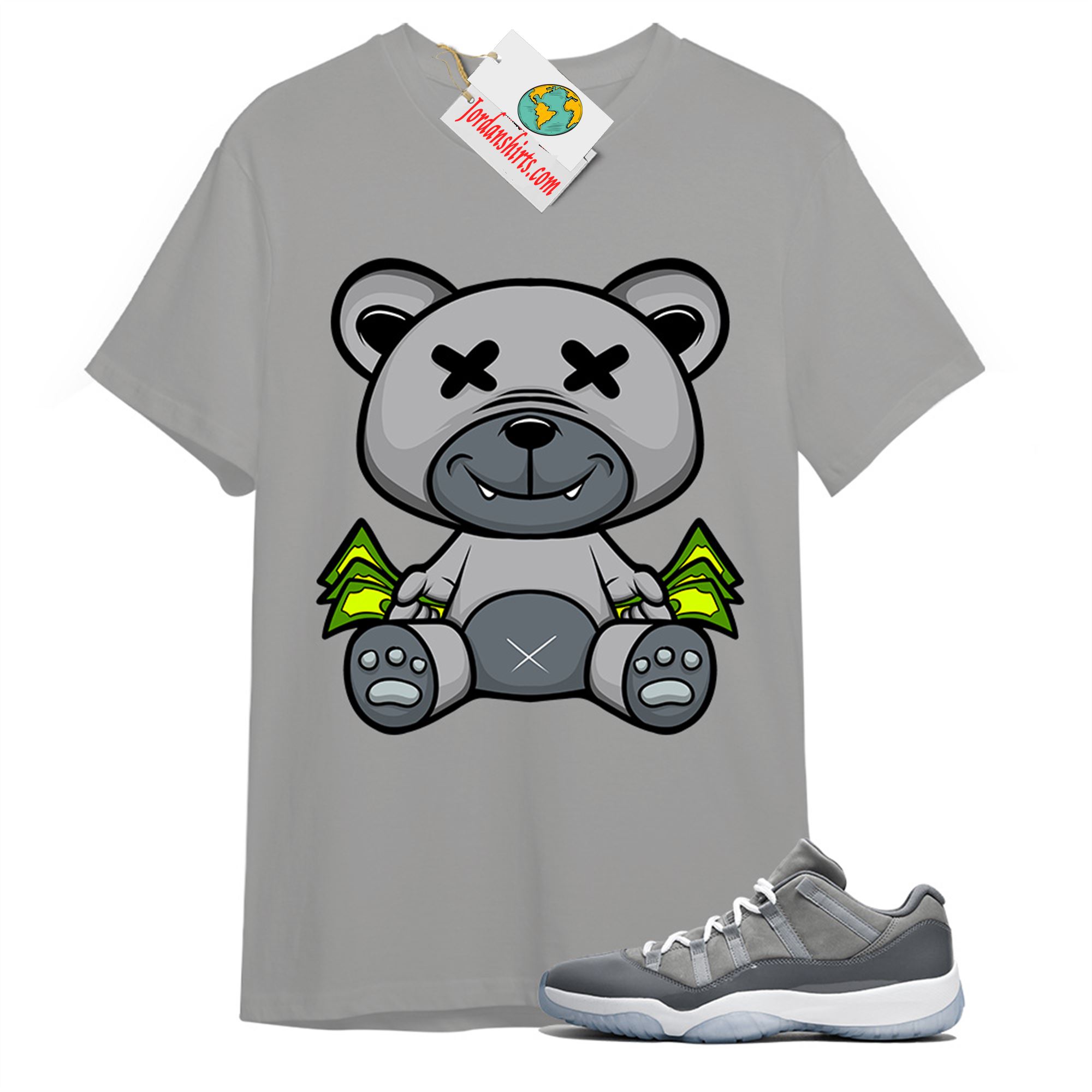 Jordan 11 Shirt, Rich Teddy Bear Grey T-shirt Air Jordan 11 Cool Grey 11s Size Up To 5xl
