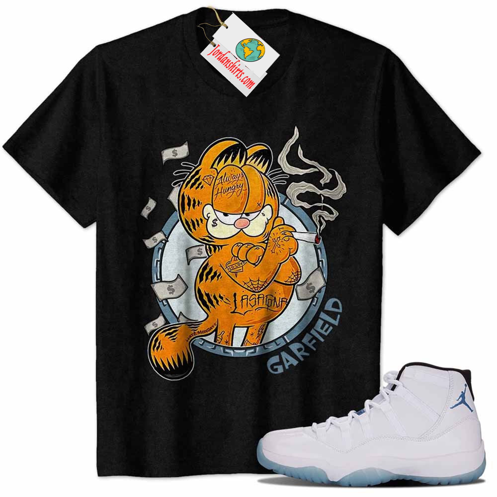 Jordan 11 Shirt, Rick Garfield Gangter Smoke Weed Black Air Jordan 11 Legend Blue 11s Plus Size Up To 5xl