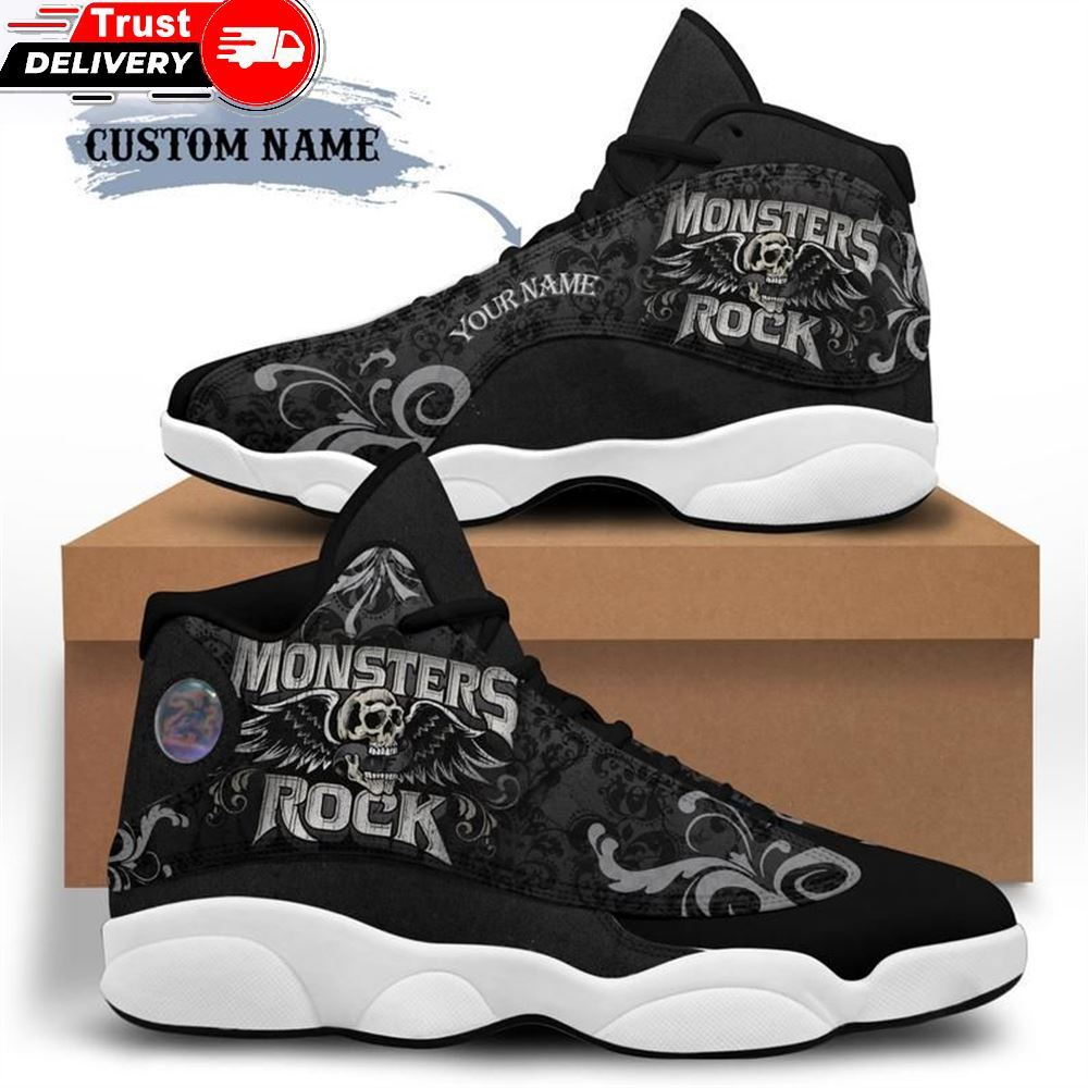Jordan 13 Shoes, Rock Skull Ajd 13 Sneakers Monsters Skull Air Jd13 Shoes Shoes For Men And Women Skull Shoes Unisex
