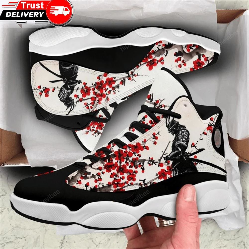 Jordan 13 Shoes, Samurai Warrior Red Flower Jd13 Sneakers