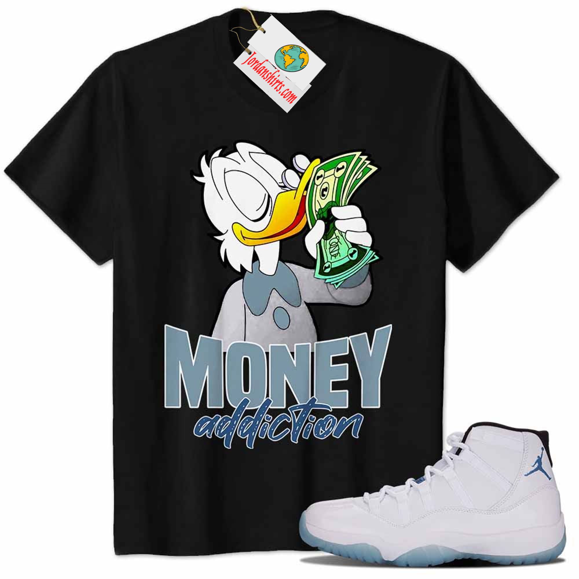 Jordan 11 Shirt, Scrooge Mcduck Money Addiction Black Air Jordan 11 Legend Blue 11s Plus Size Up To 5xl