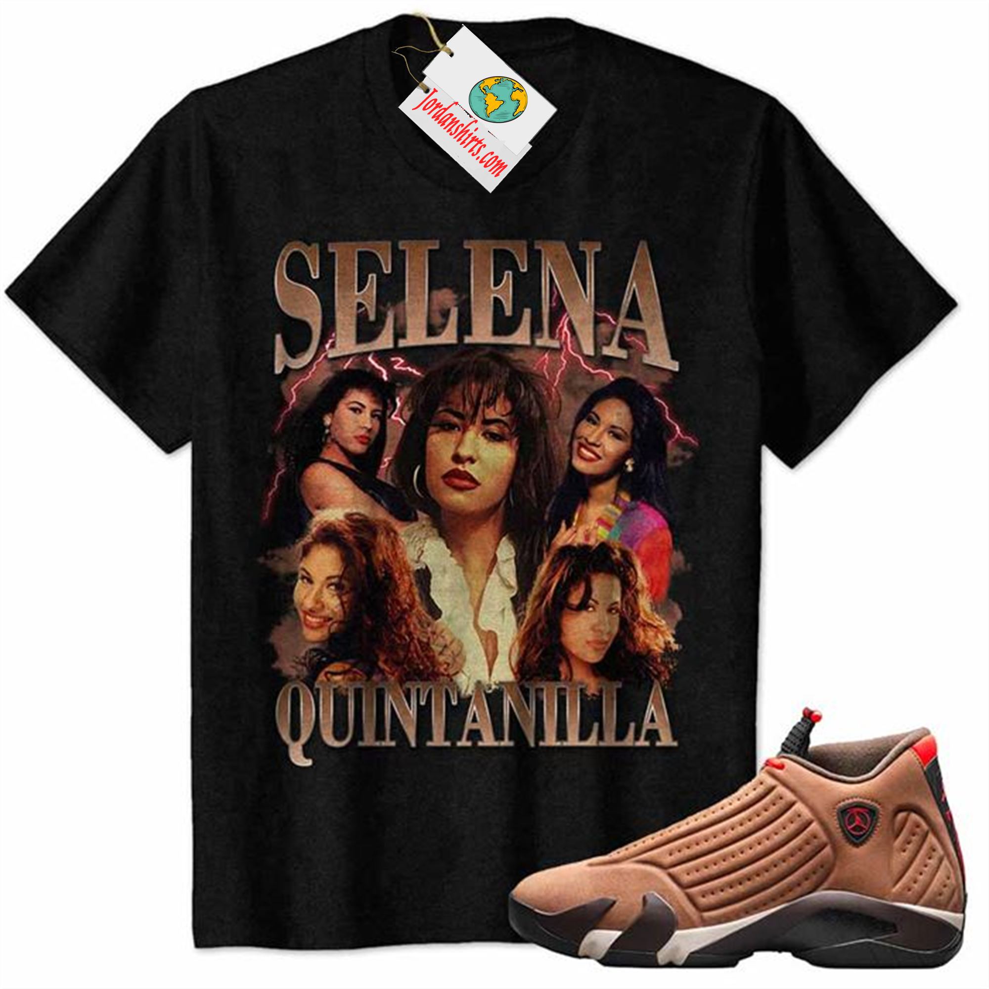 Jordan 14 Shirt, Selena Quintanilla Vintage 90s Black Air Jordan 14 Winterized 14s Size Up To 5xl