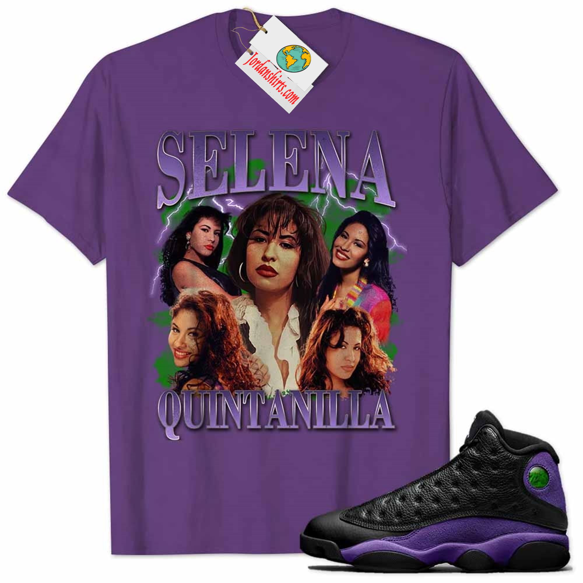 Jordan 13 Shirt, Selena Quintanilla Vintage 90s Purple Air Jordan 13 Court Purple 13s Plus Size Up To 5xl