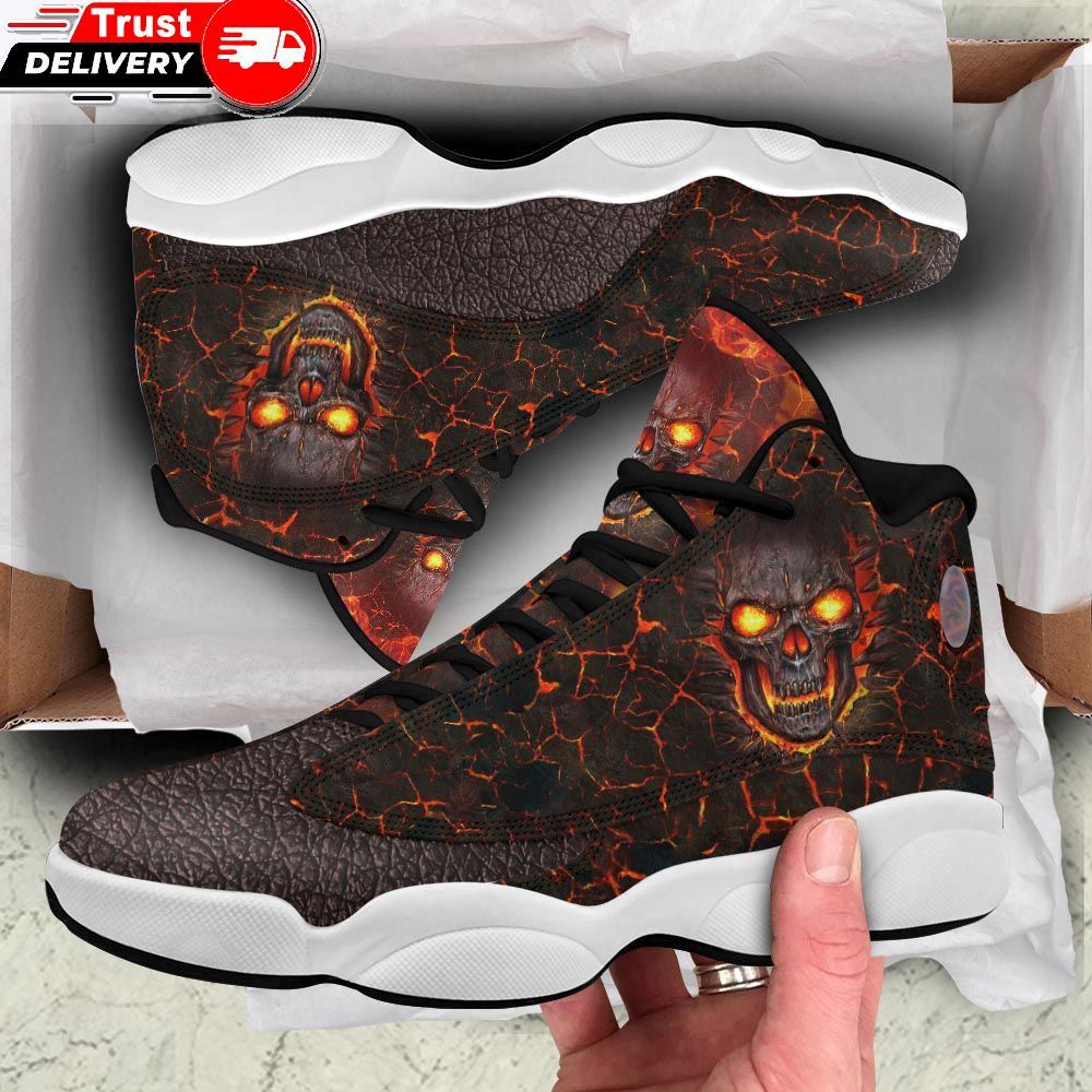 Jordan 13 Sneaker, Skull Fire Magma 13 Sneakers Xiii Shoes