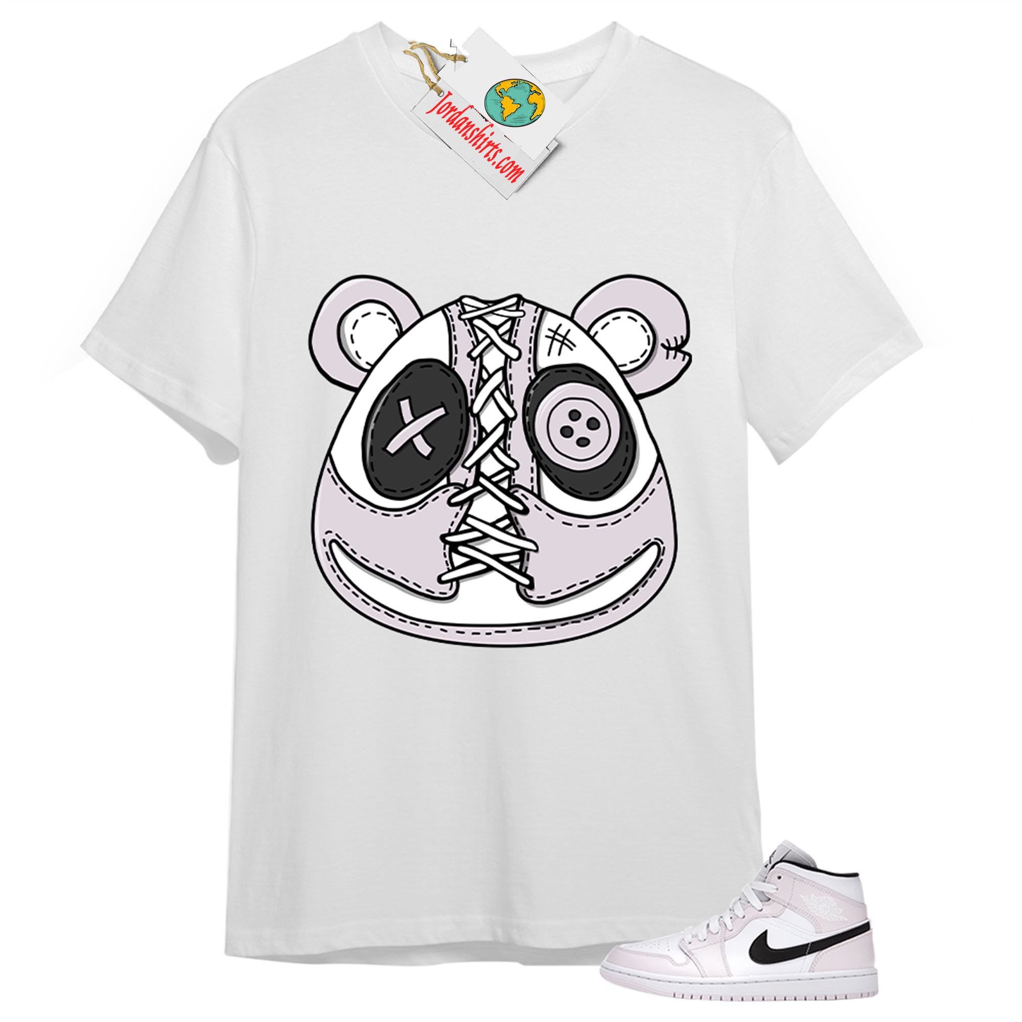 Jordan 1 Shirt, Sneaker Bear White T-shirt Air Jordan 1 Barely Rose 1s Plus Size Up To 5xl