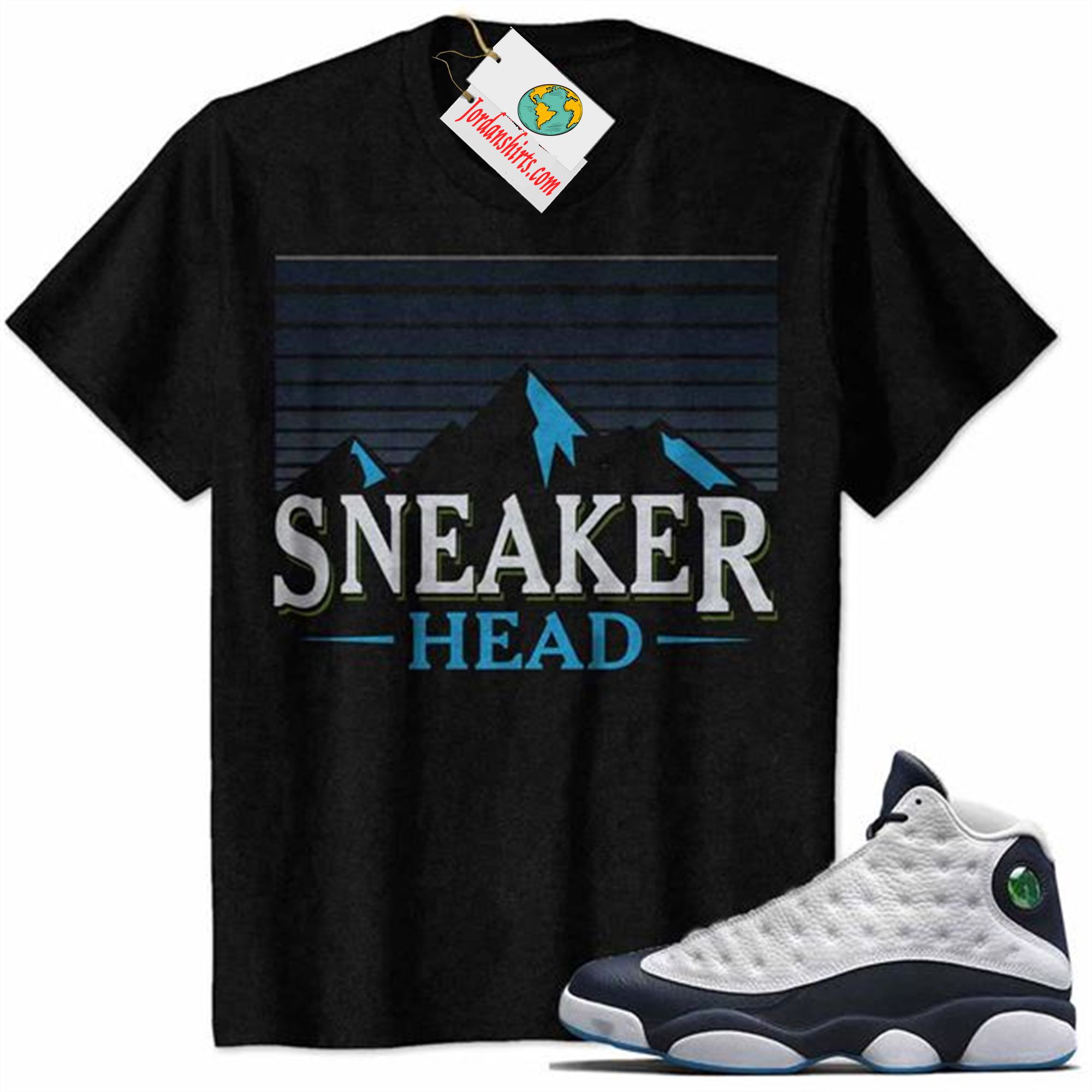 Jordan 13 Shirt, Sneaker Head Vintage Black Air Jordan 13 Obsidian 13s Plus Size Up To 5xl