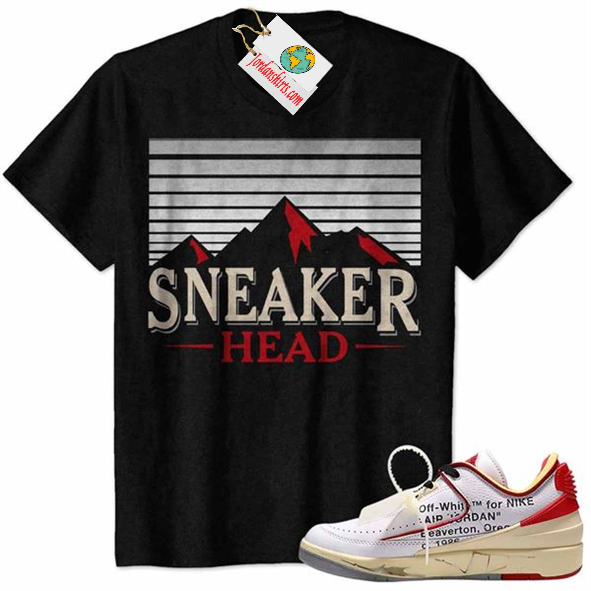 Jordan 2 Shirt, Sneaker Head Vintage Black Air Jordan 2 Low White Red Off-white 2s Full Size Up To 5xl