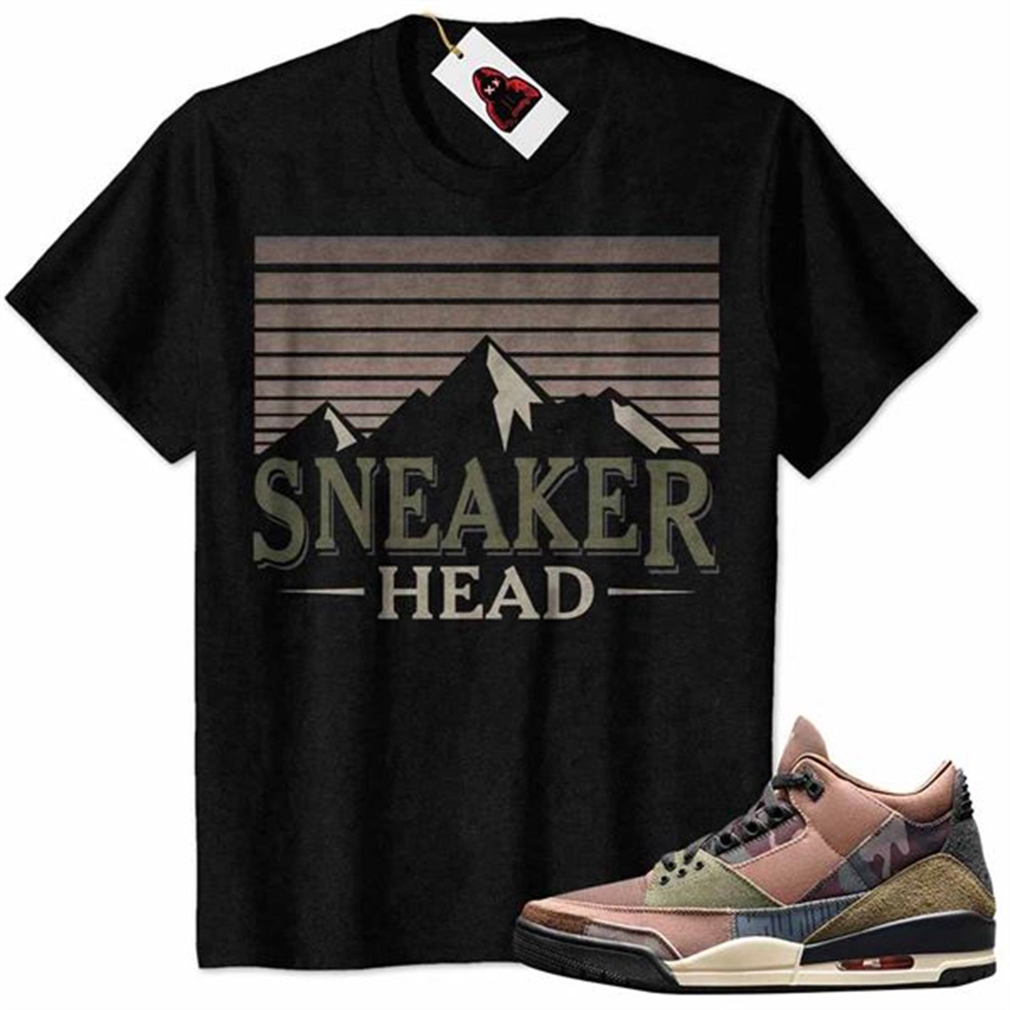 Jordan 3 Shirt, Sneaker Head Vintage Black Air Jordan 3 Camo 3s Full Size Up To 5xl