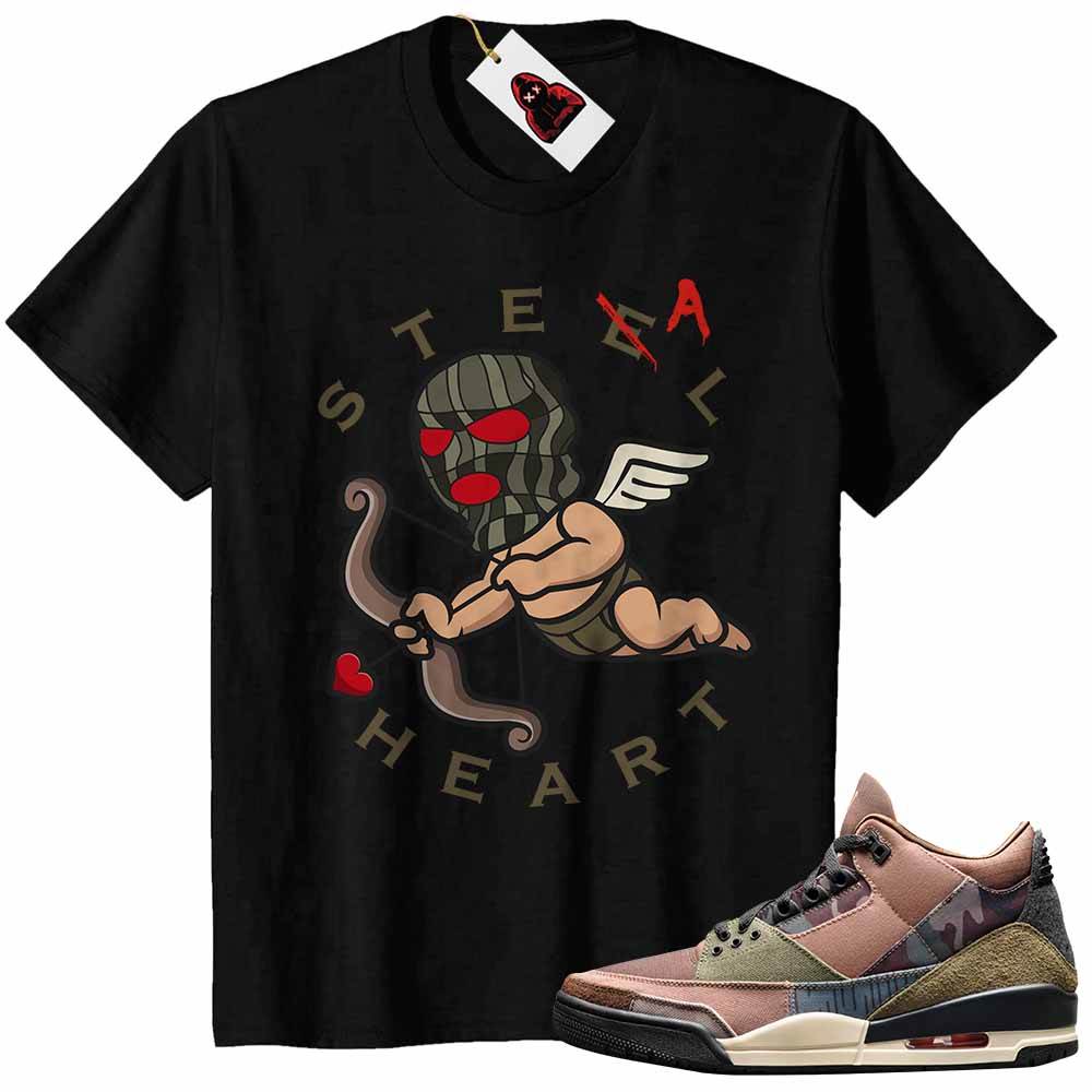 Jordan 3 Shirt, Steel Steal Heart Cupid Gangster Angel Ski Mask Black Air Jordan 3 Camo 3s Plus Size Up To 5xl