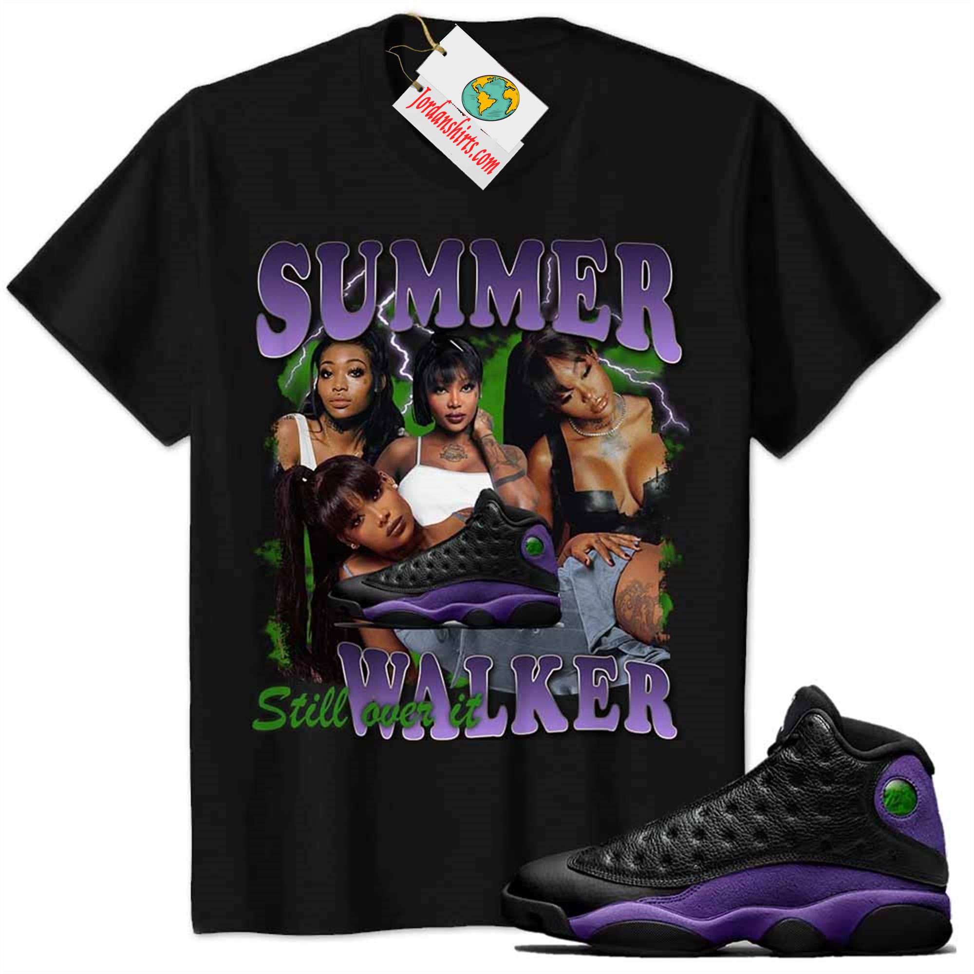 Jordan 13 Shirt, Summer Walker Vintage 90s Black Air Jordan 13 Court Purple 13s Size Up To 5xl