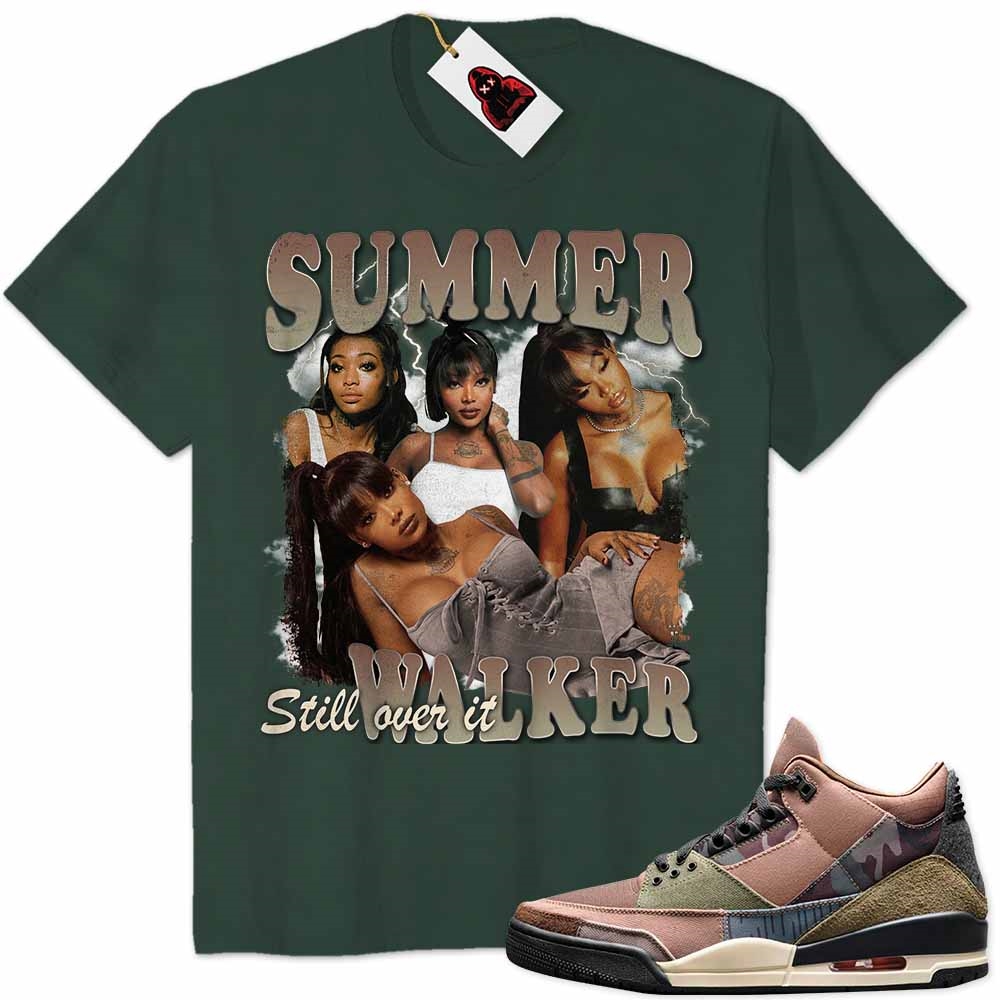 Jordan 3 Shirt, Summer Walker Vintage 90s Forest Air Jordan 3 Patchwork 3s Full Size Up To 5xl