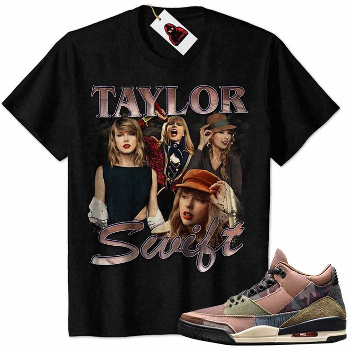 Jordan 3 Shirt, Taylor Swift Red Taylors Version Black Air Jordan 3 Camo 3s Full Size Up To 5xl