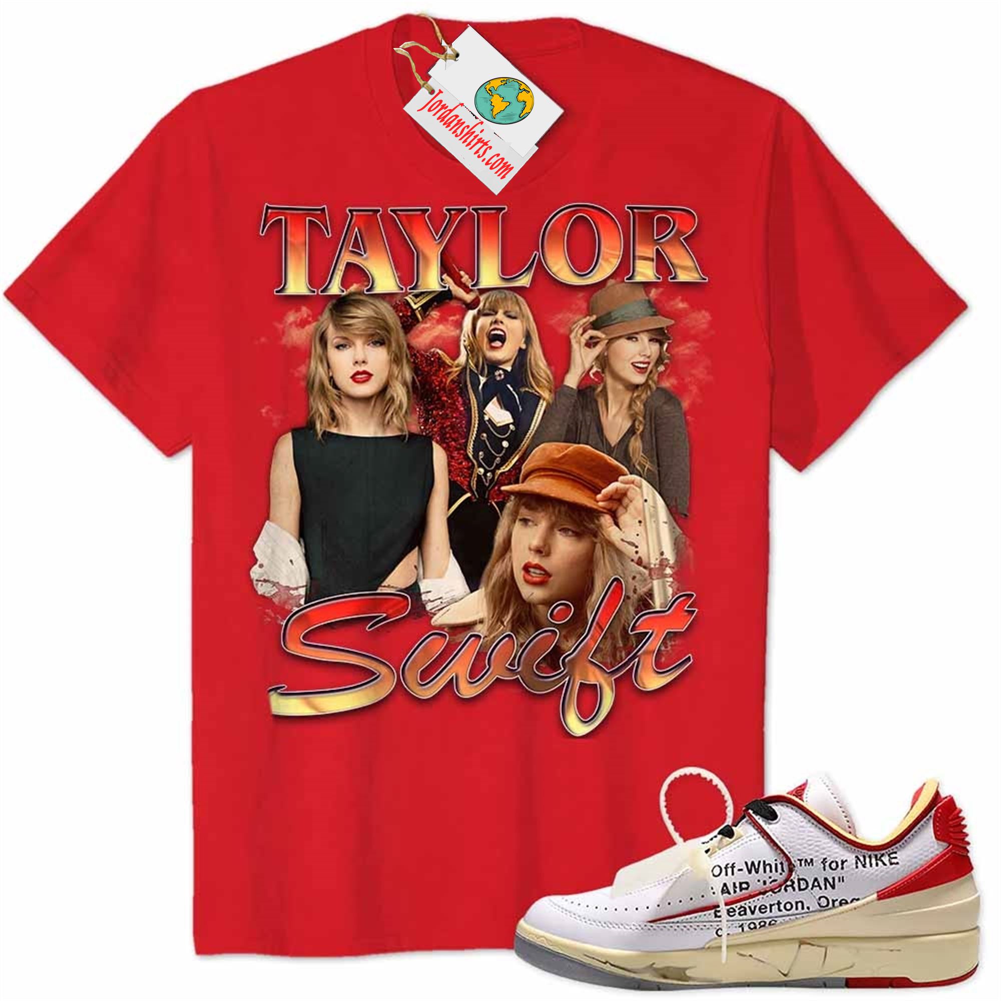 Jordan 2 Shirt, Taylor Swift Red Taylors Version Red Air Jordan 2 Low White Red Off-white 2s Size Up To 5xl