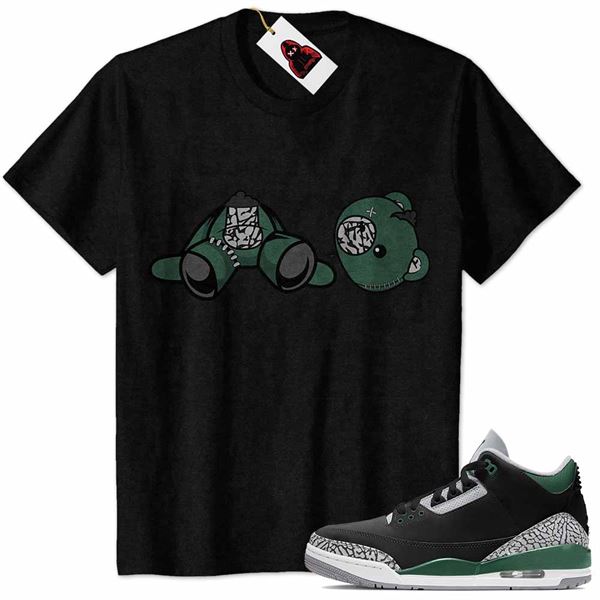 Jordan 3 Shirt, Teddy Angel Black Air Jordan 3 Pine Green 3s Plus Size Up To 5xl