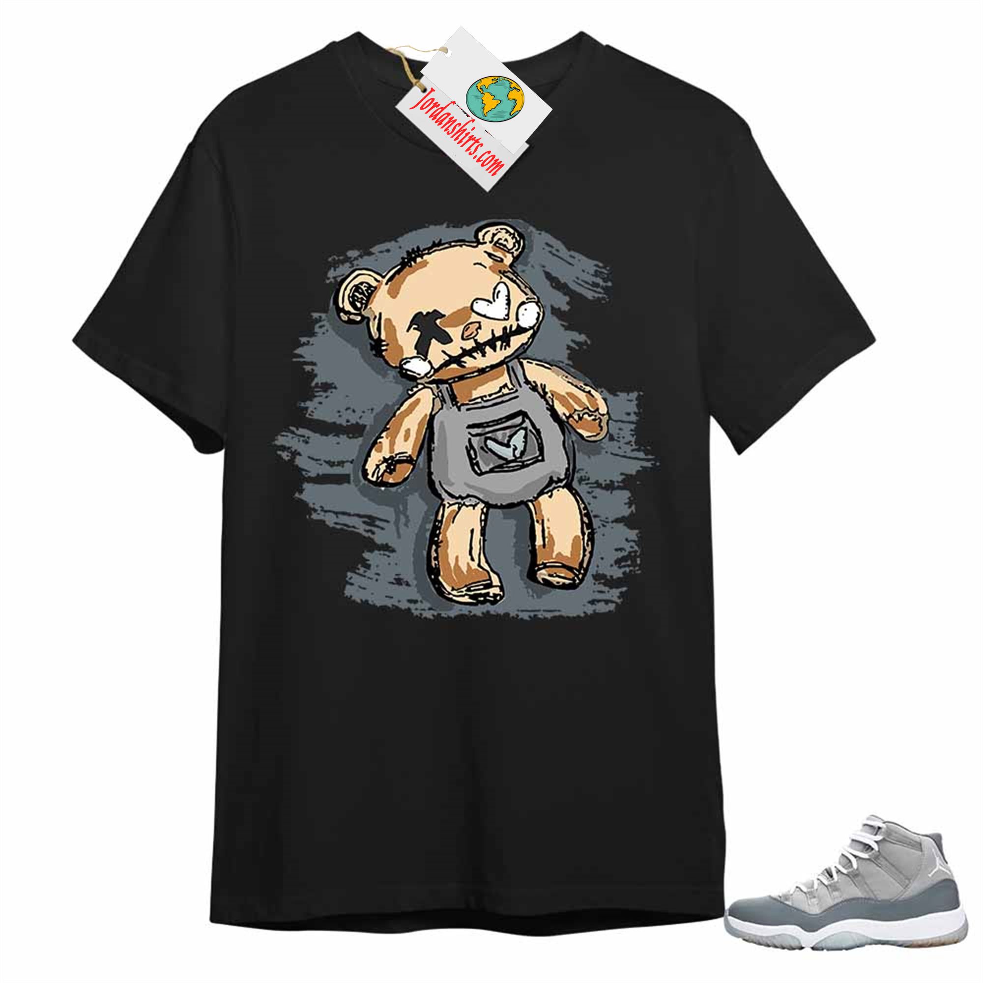 Jordan 11 Shirt, Teddy Bear Broken Heart Black Air Jordan 11 Cool Grey 11s Plus Size Up To 5xl
