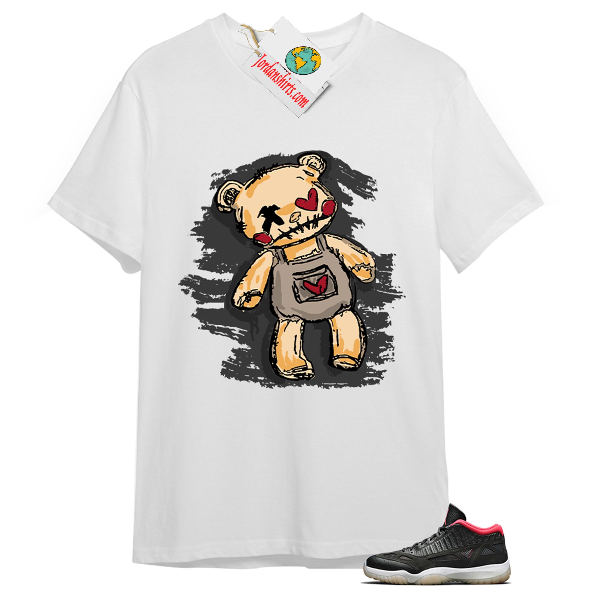 Jordan 11 Shirt, Teddy Bear Broken Heart White T-shirt Air Jordan 11 Bred 11s Size Up To 5xl