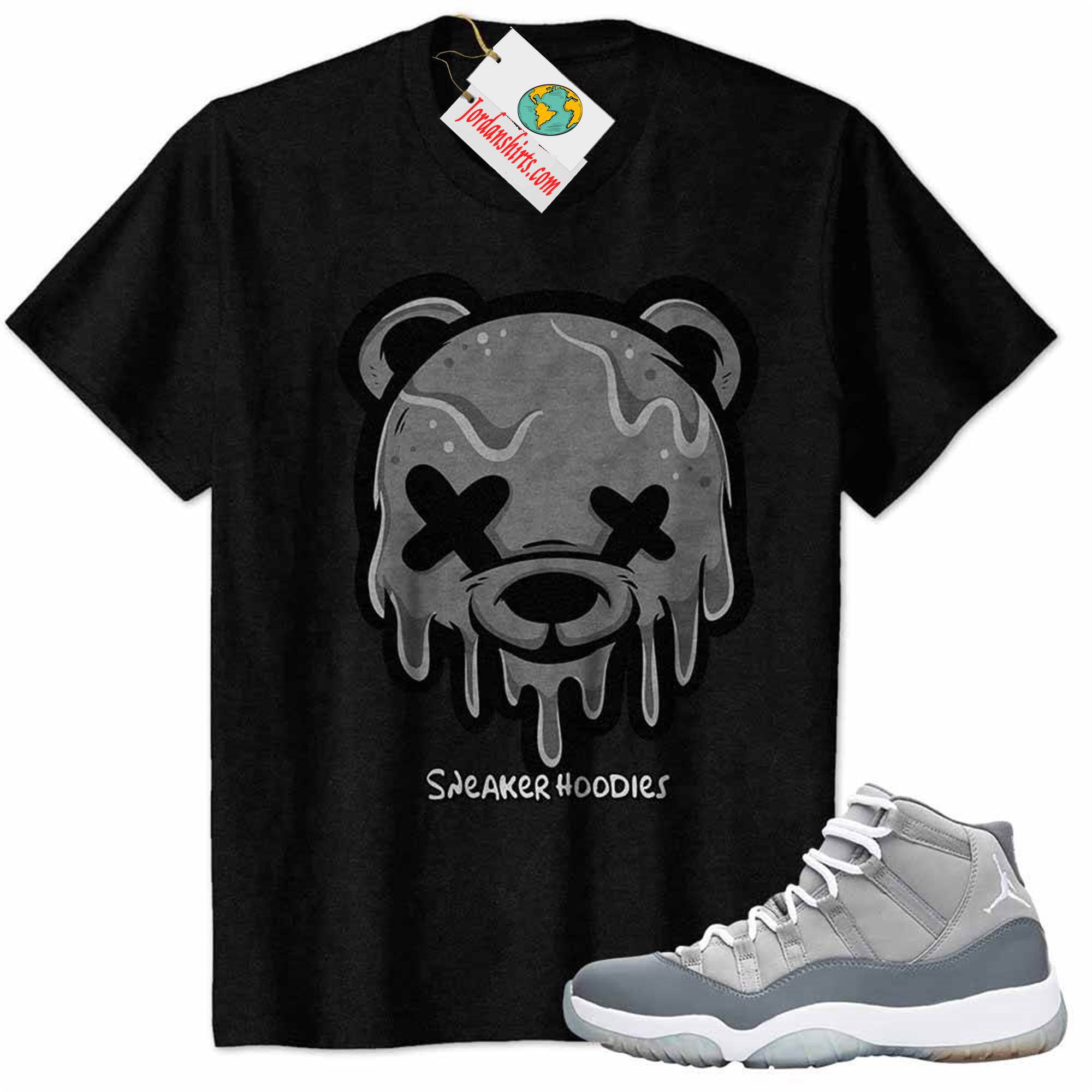 Jordan 11 Shirt, Teddy Bear Dripping Black Air Jordan 11 Cool Grey 11s Full Size Up To 5xl