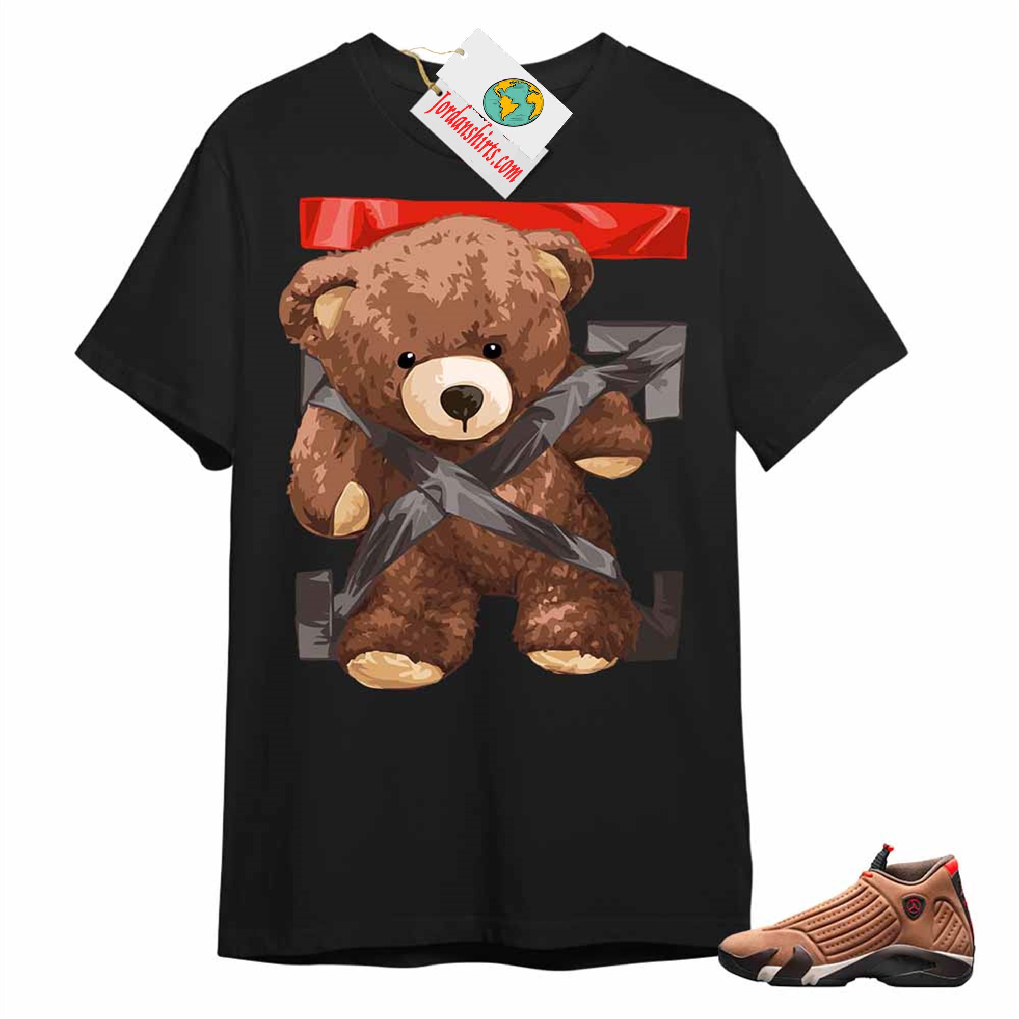 Jordan 14 Shirt, Teddy Bear Duck Tape Black T-shirt Air Jordan 14 Winterized 14s Plus Size Up To 5xl