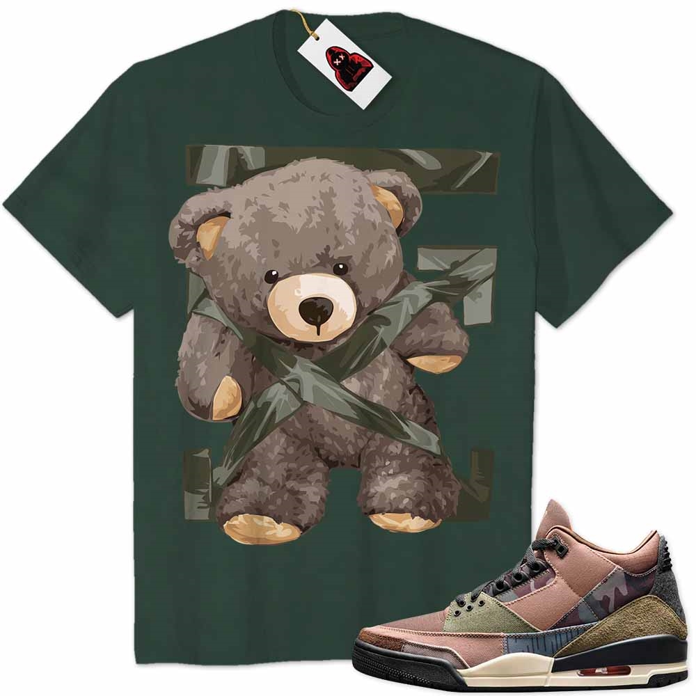 Jordan 3 Shirt, Teddy Bear Duck Tape Forest Air Jordan 3 Patchwork 3s Plus Size Up To 5xl