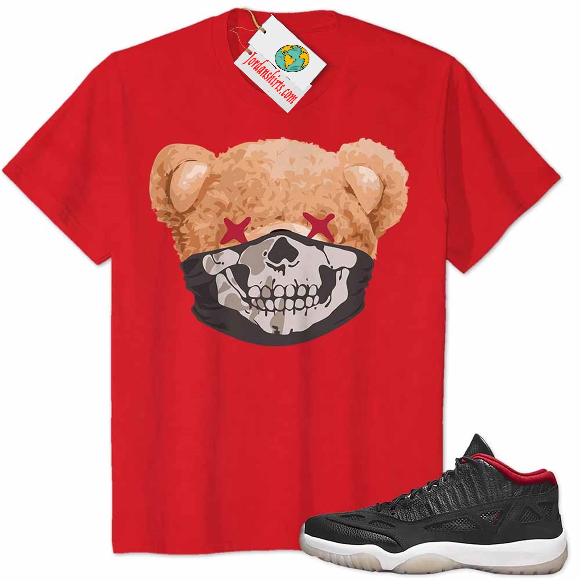Jordan 14 Shirt, Teddy Bear Skull Bandana Red Air Jordan 11 Ie Bred 11s Plus Size Up To 5xl