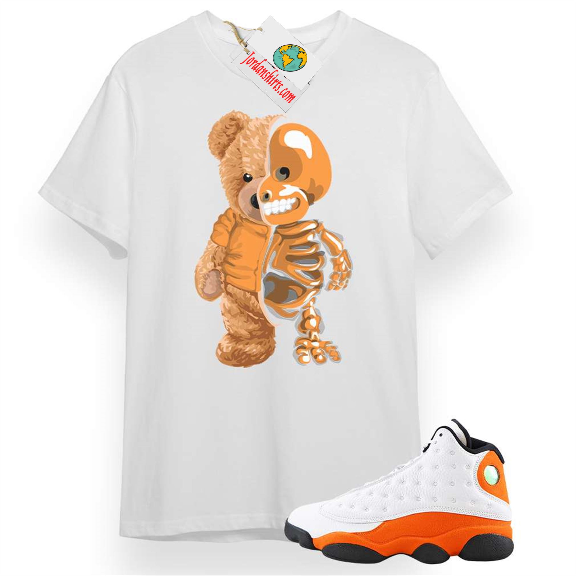 Jordan 13 Shirt, Teddy Bear Terminator White T-shirt Air Jordan 13 Starfish 13s Plus Size Up To 5xl