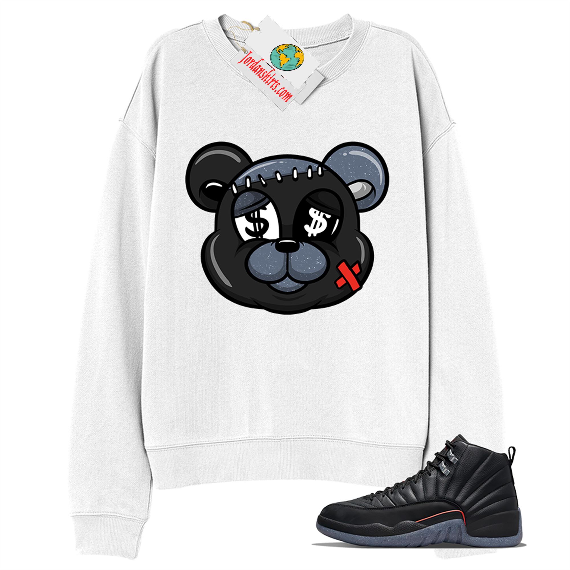 Jordan 12 Sweatshirt, Teddy With Money White Sweatshirt Air Jordan 12 Utility Grind 12s Size Up To 5xl