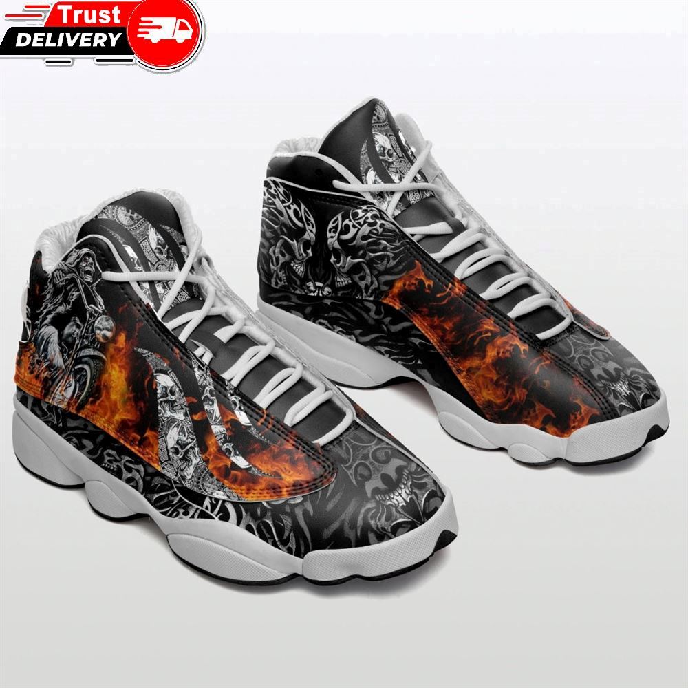 Jordan 13 Shoes, Racing Skull On Fire Air Jd13 Sneaker Sport Shoes -men And Women Shoes Jd13 Siz