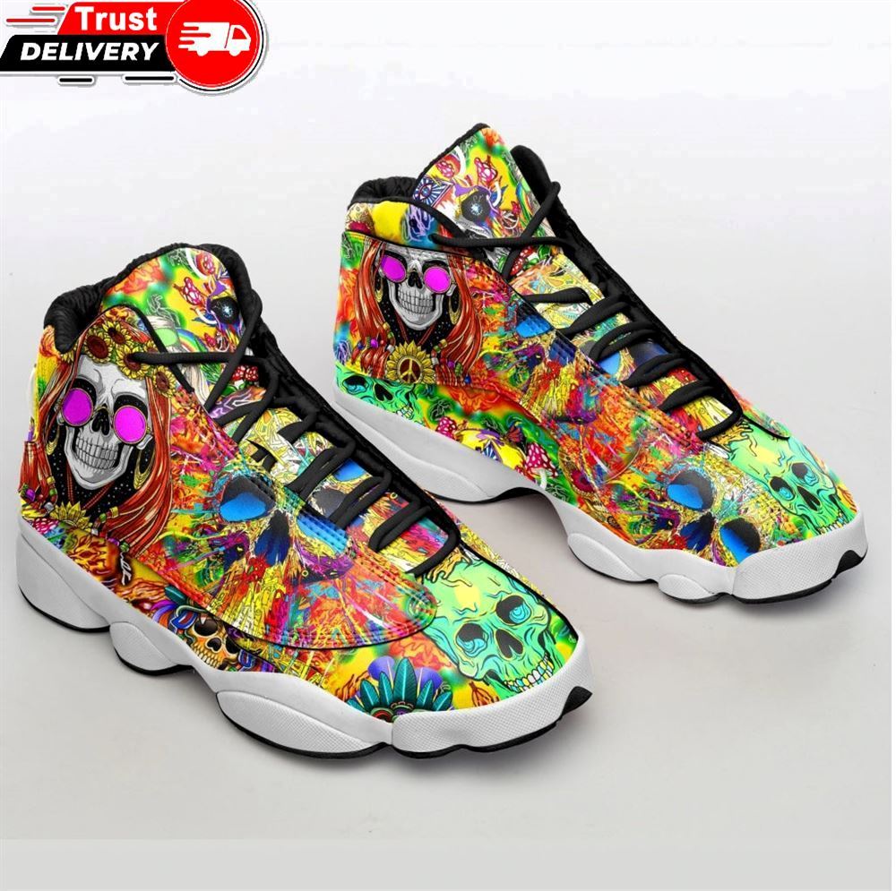 Jd 13 Sneaker, Skull Hippie V1 Air Jd13 Sneaker Sport Shoes-men And Women Shoes Jd13 Size 3 To
