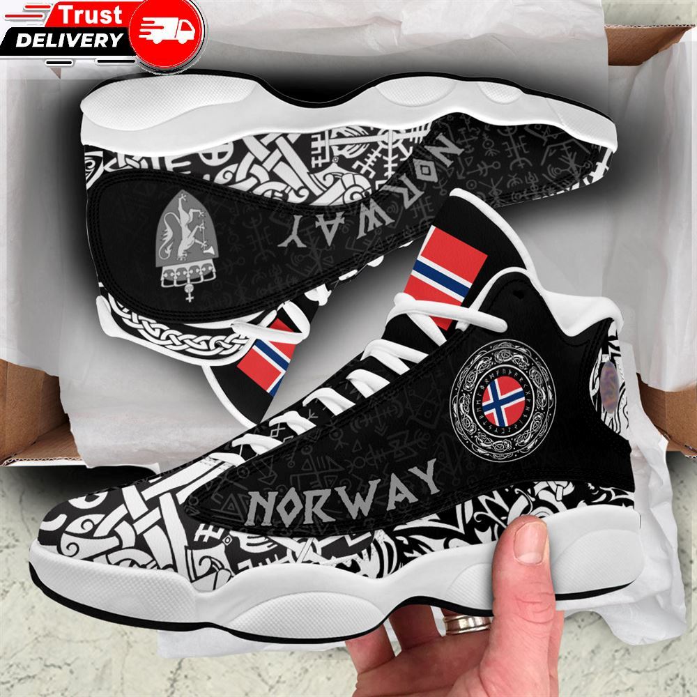 Jd 13 Sneaker, Norway Coat Of Arms High Top Sneakers Shoes A31