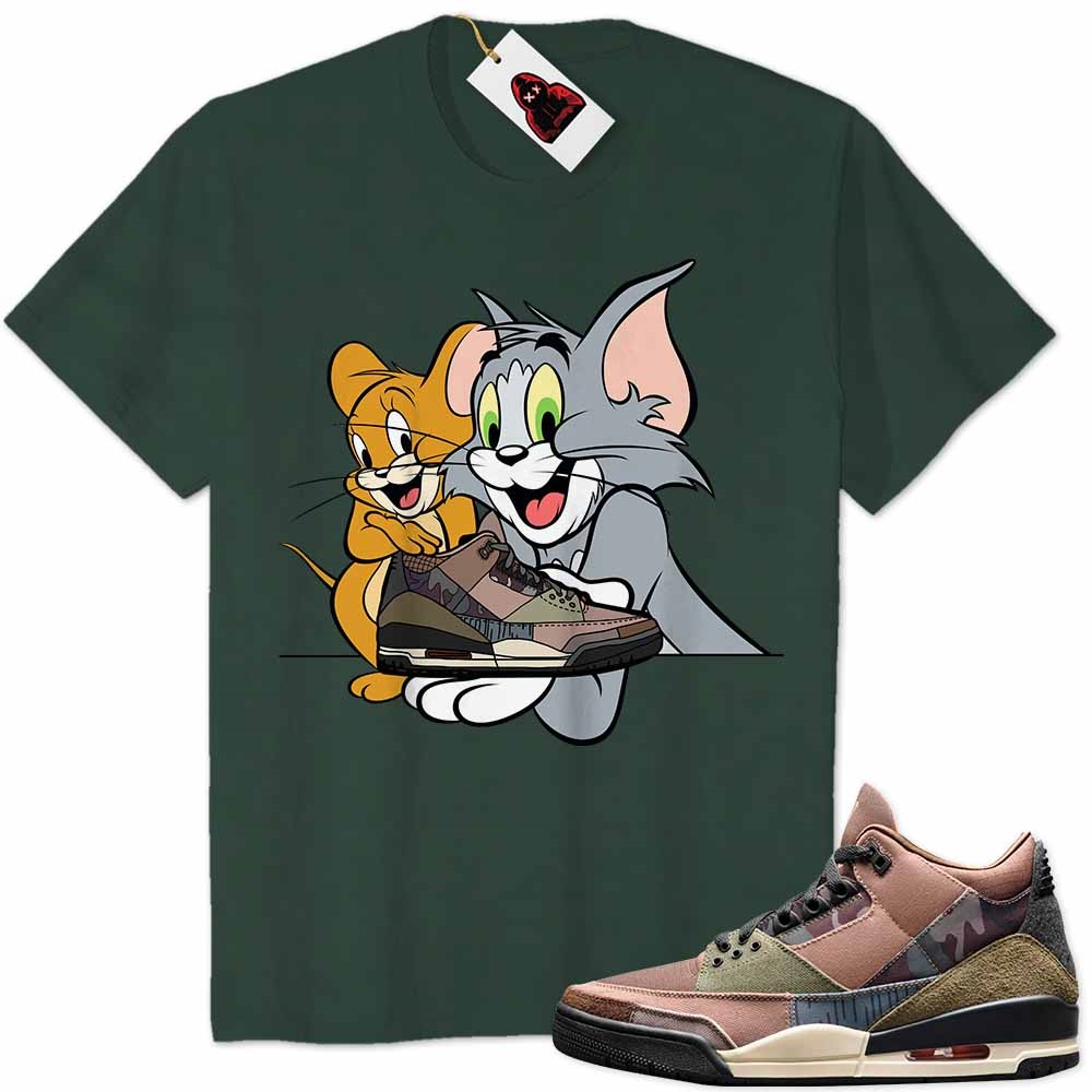 Jordan 3 Shirt, Tom And Jerry Shoes In Hand Forest Air Jordan 3 Patchwork 3s Full Size Up To 5xl
